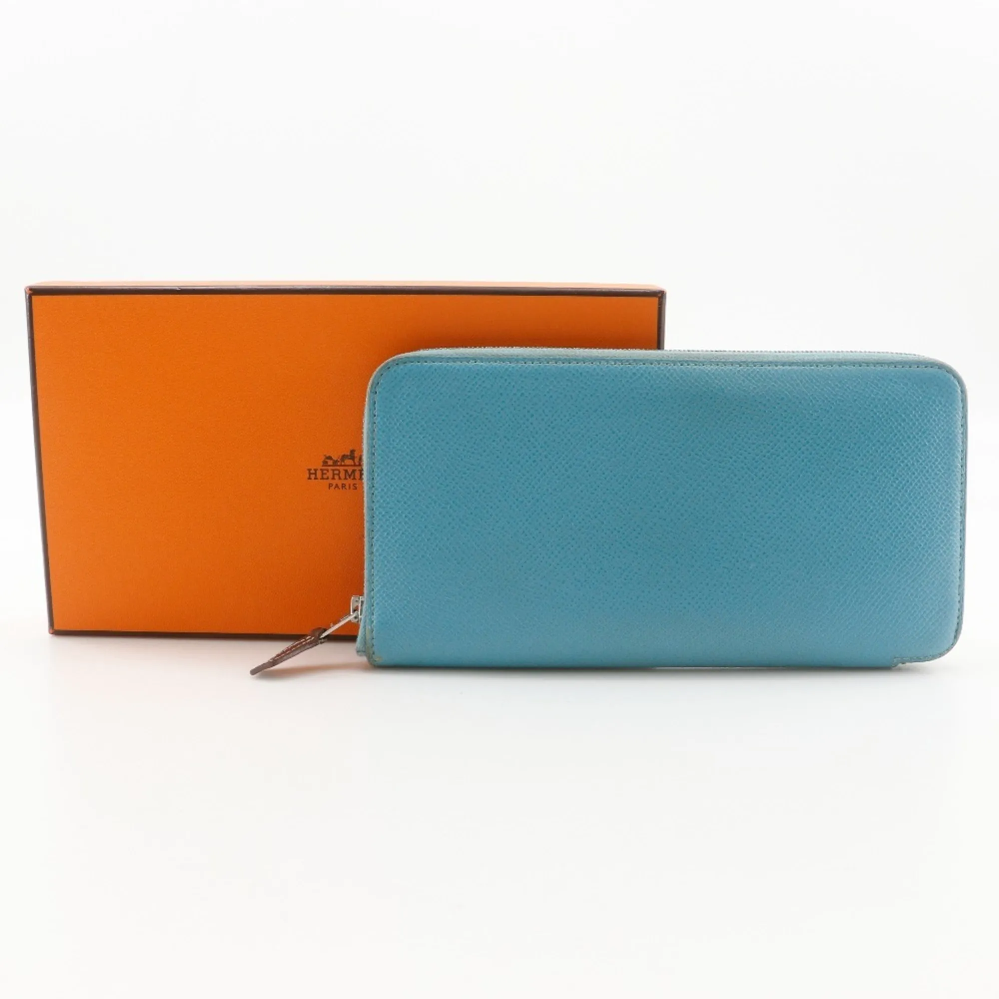 HERMES Blue Leather Wallet