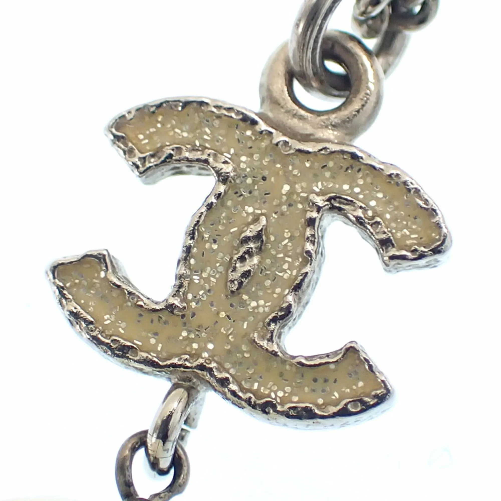 CHANEL Silver Logo Necklace