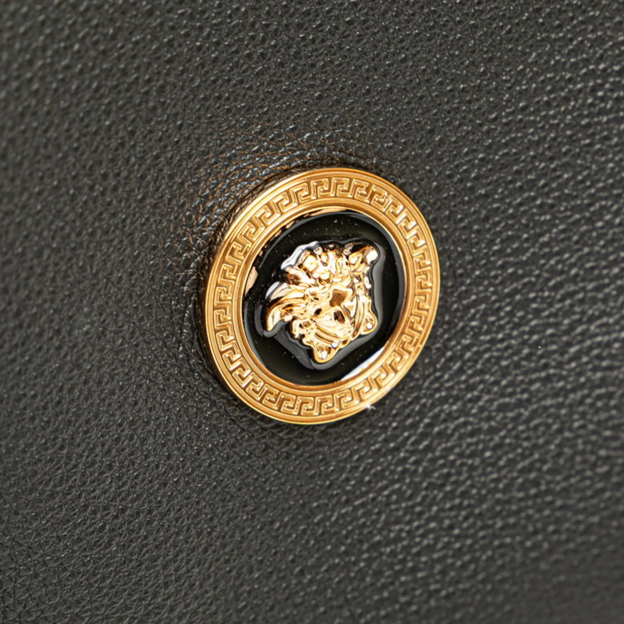 VERSACE Black Leather Shoulder Bag