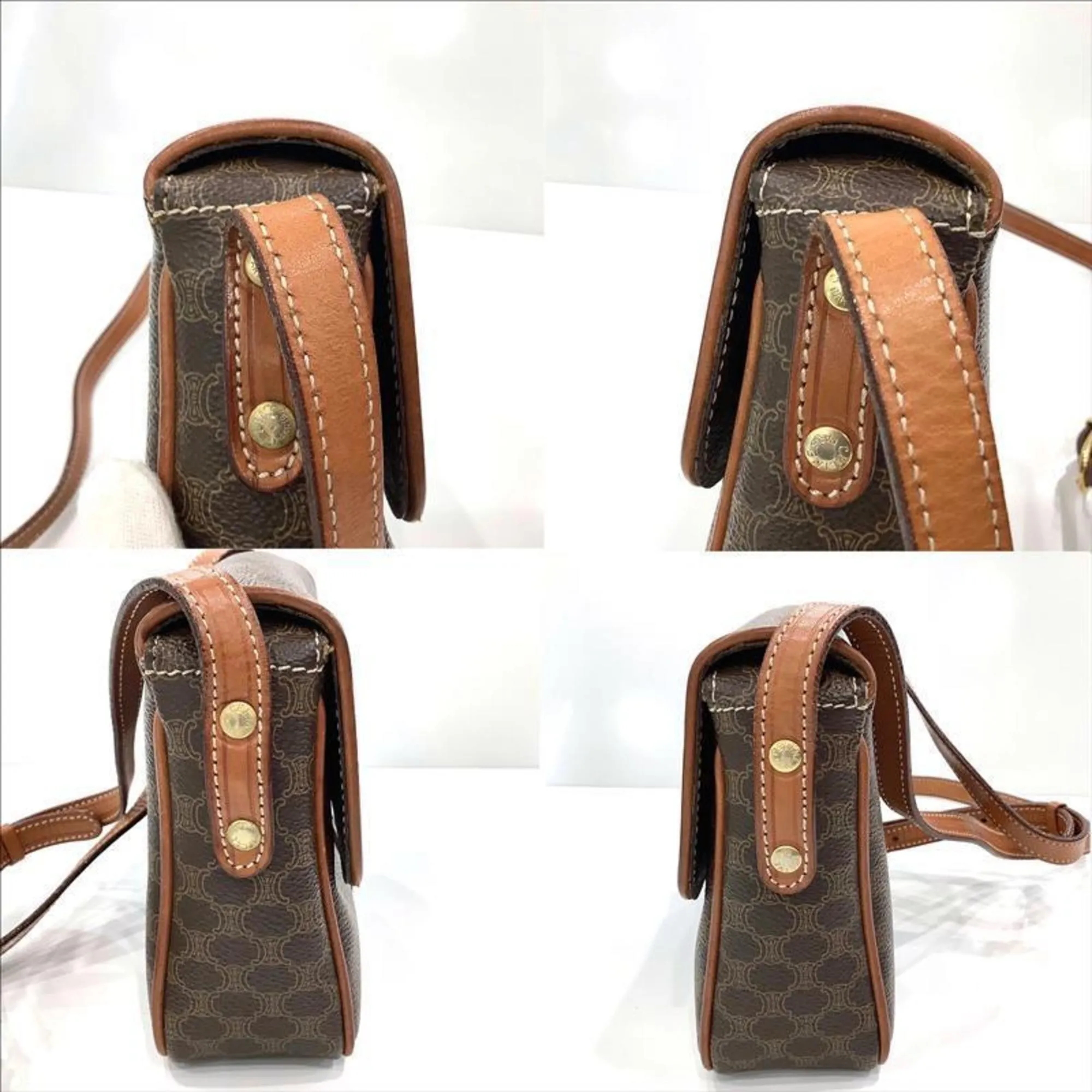 CELINE Brown Leather Shoulder Bag