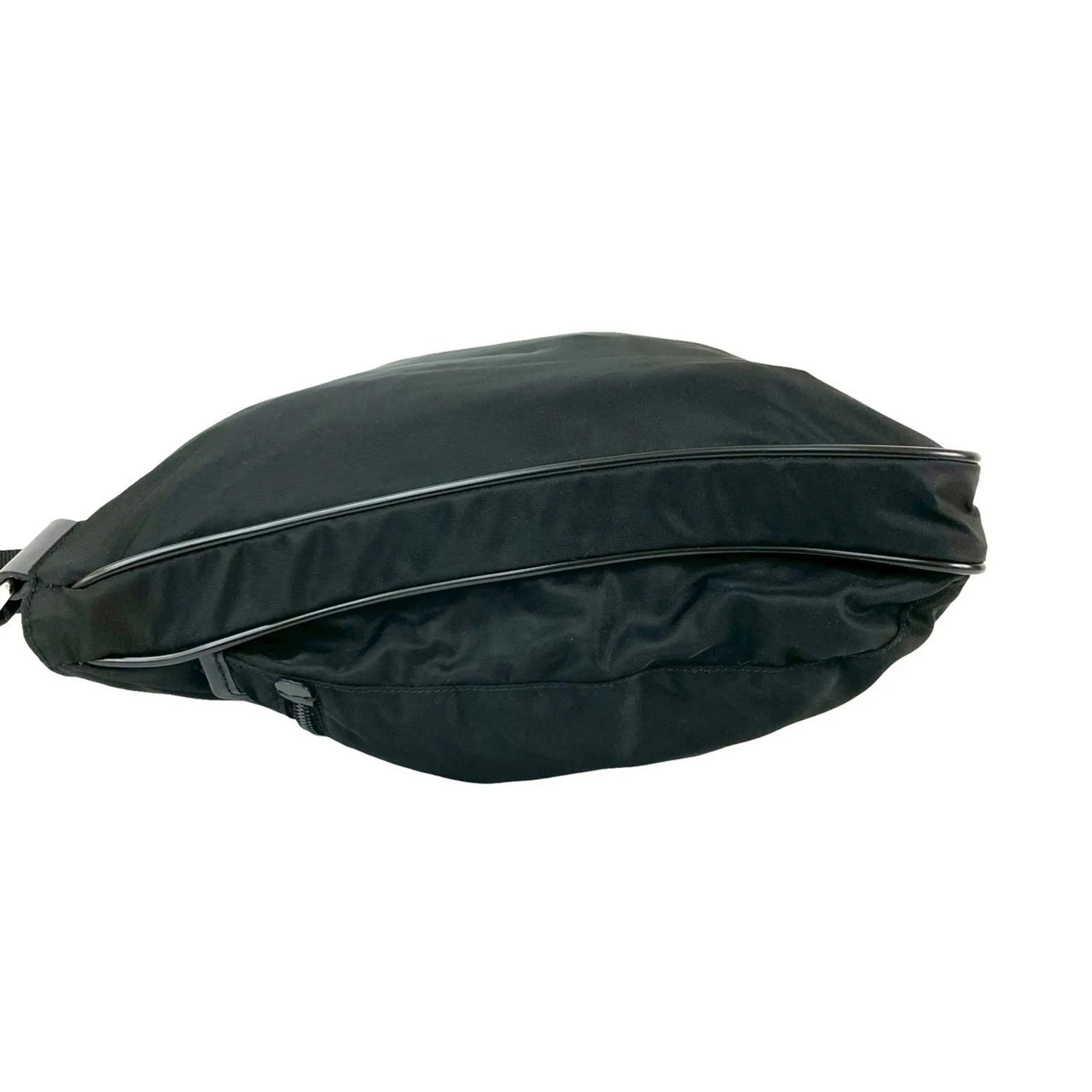 PRADA Black Leather Saffiano Shoulder Bag