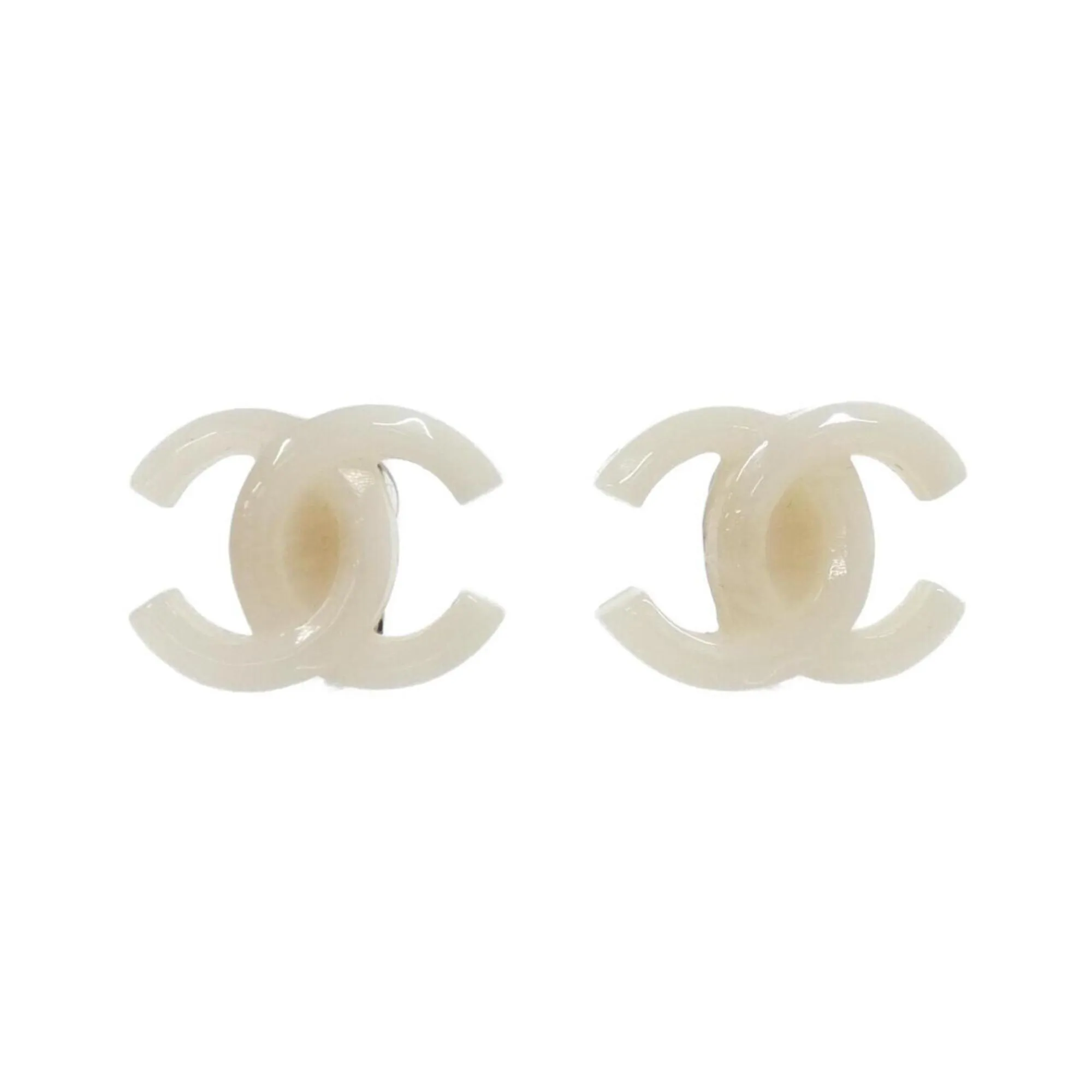 CHANEL White Earrings