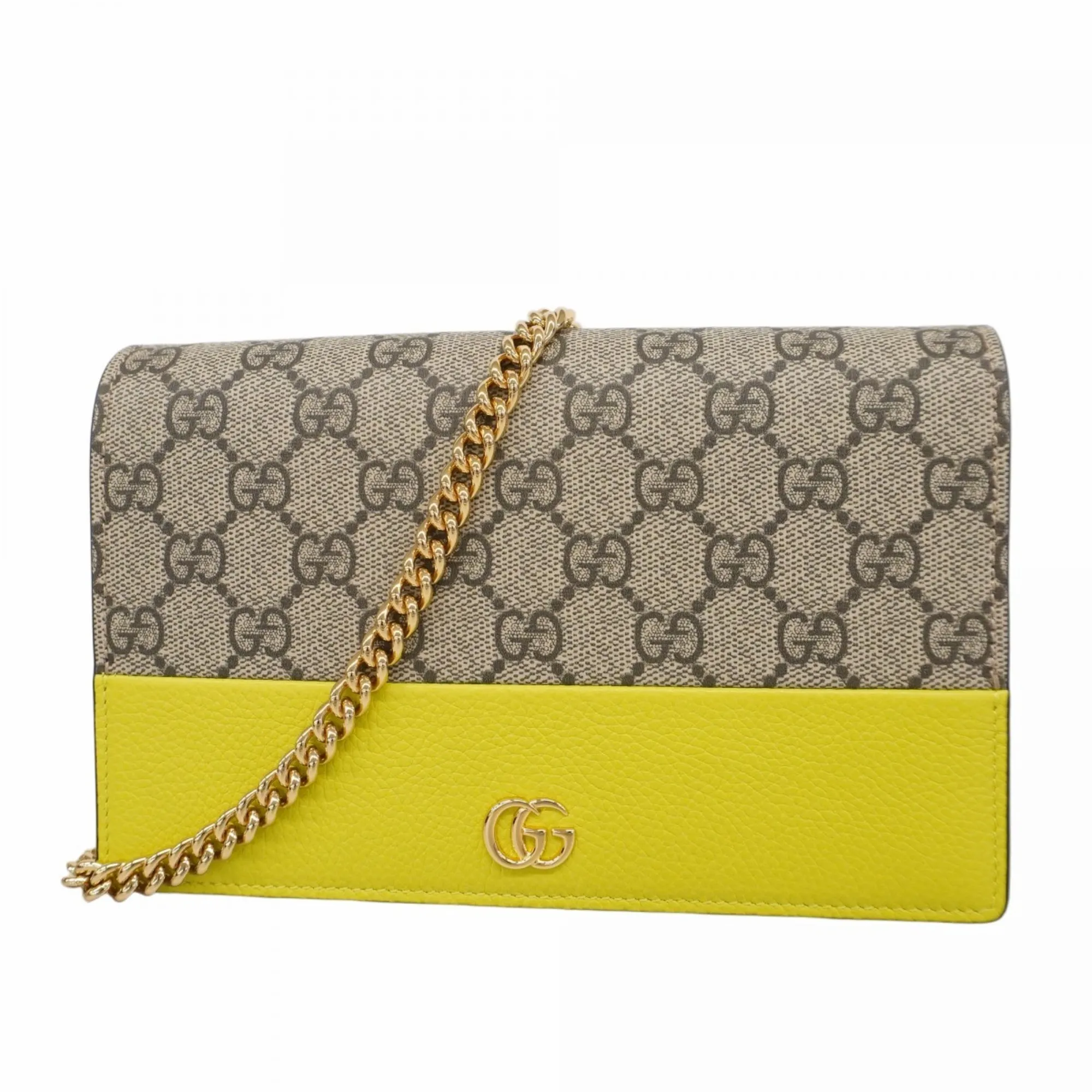 GUCCI Brown Leather GG Marmont Wallet