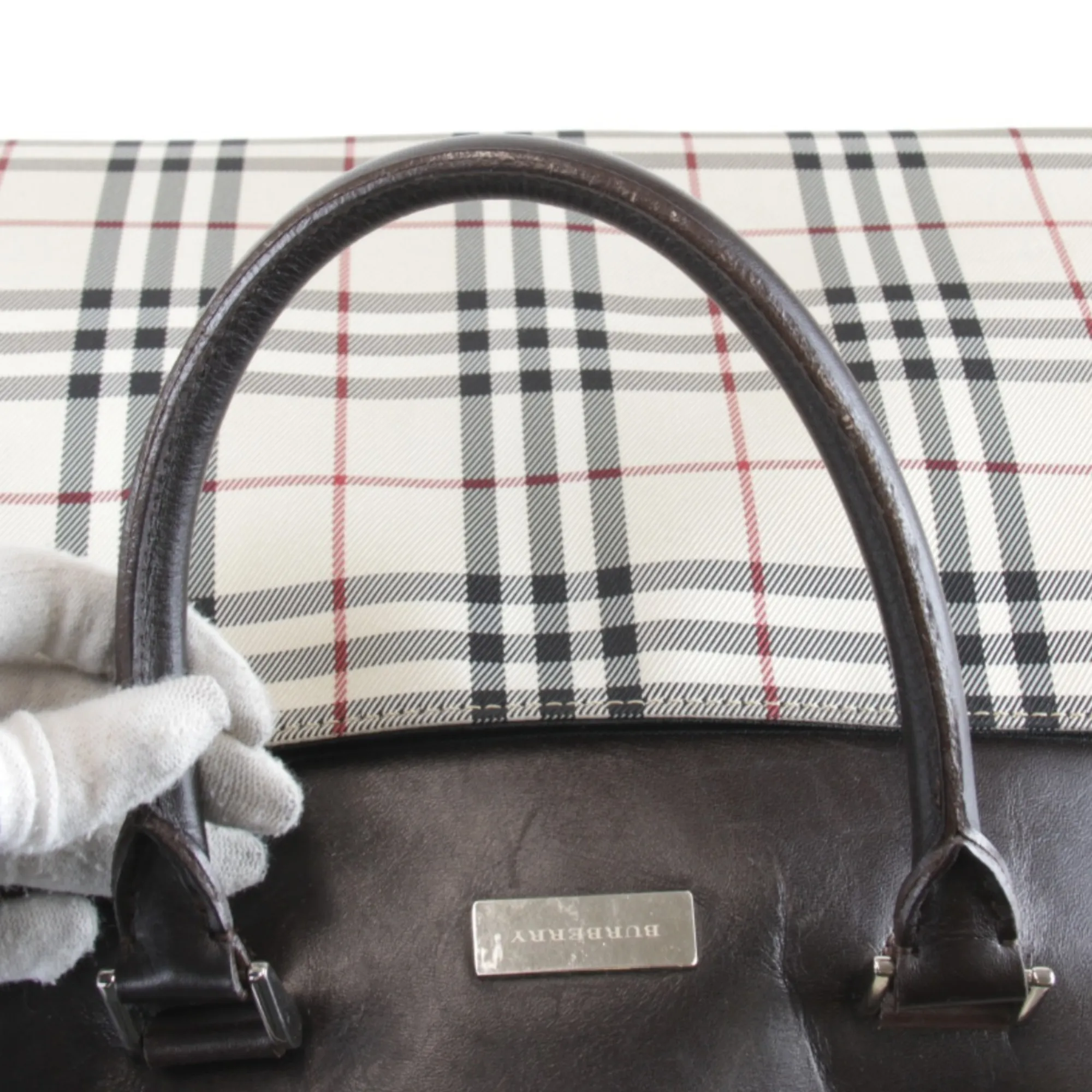 BURBERRY Cream Boston Bag