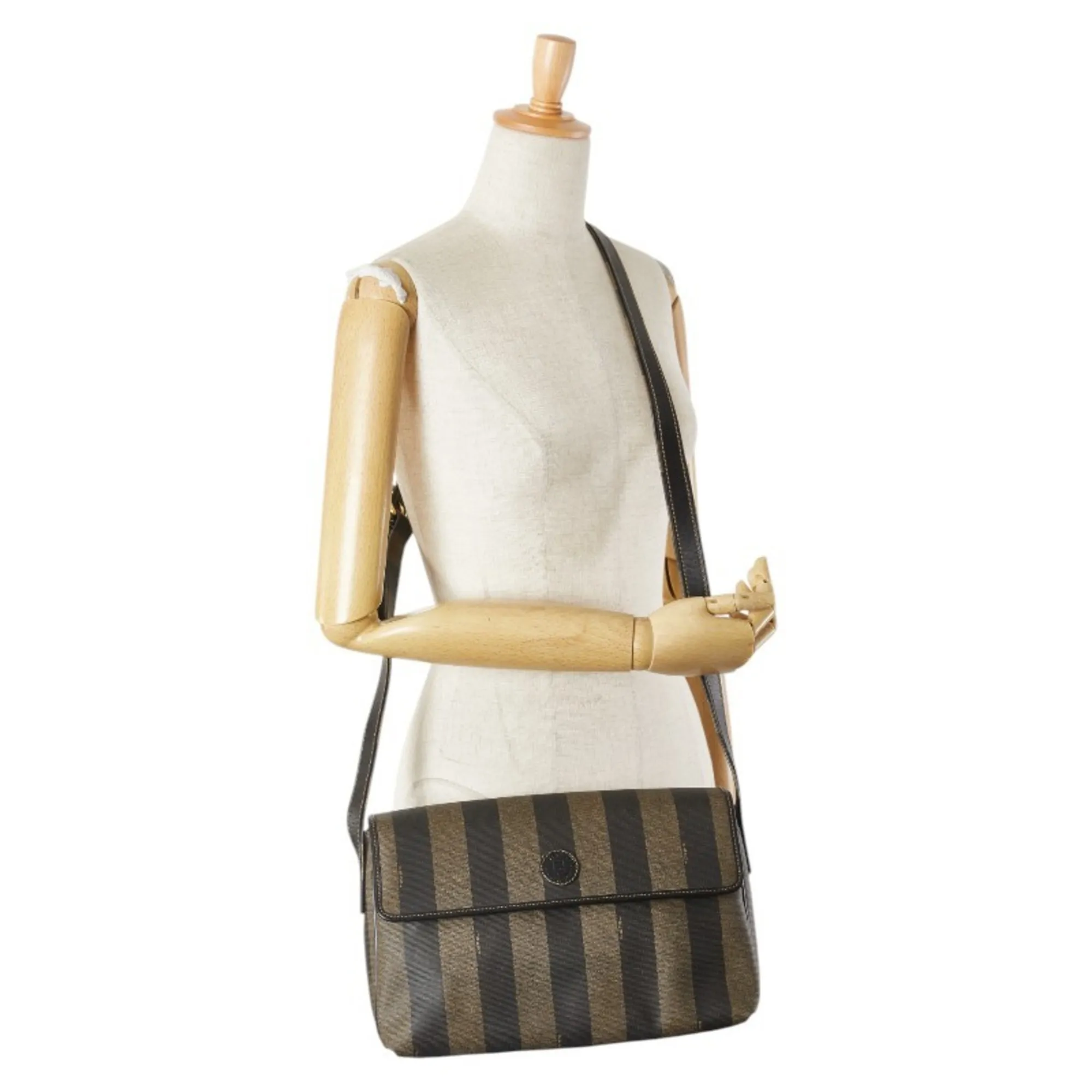 FENDI Black Leather Shoulder Bag