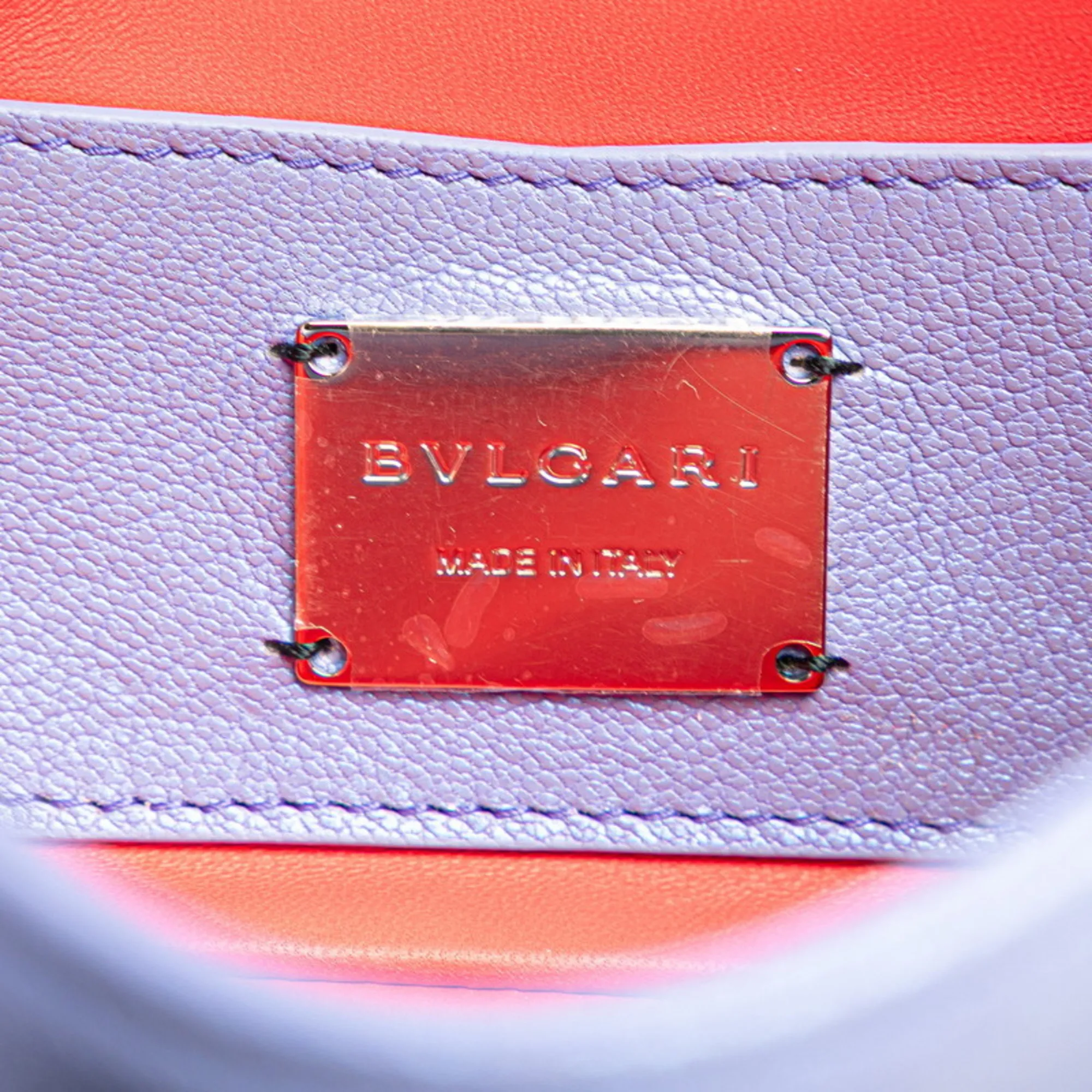 BVLGARI Purple Leather Shoulder Bag