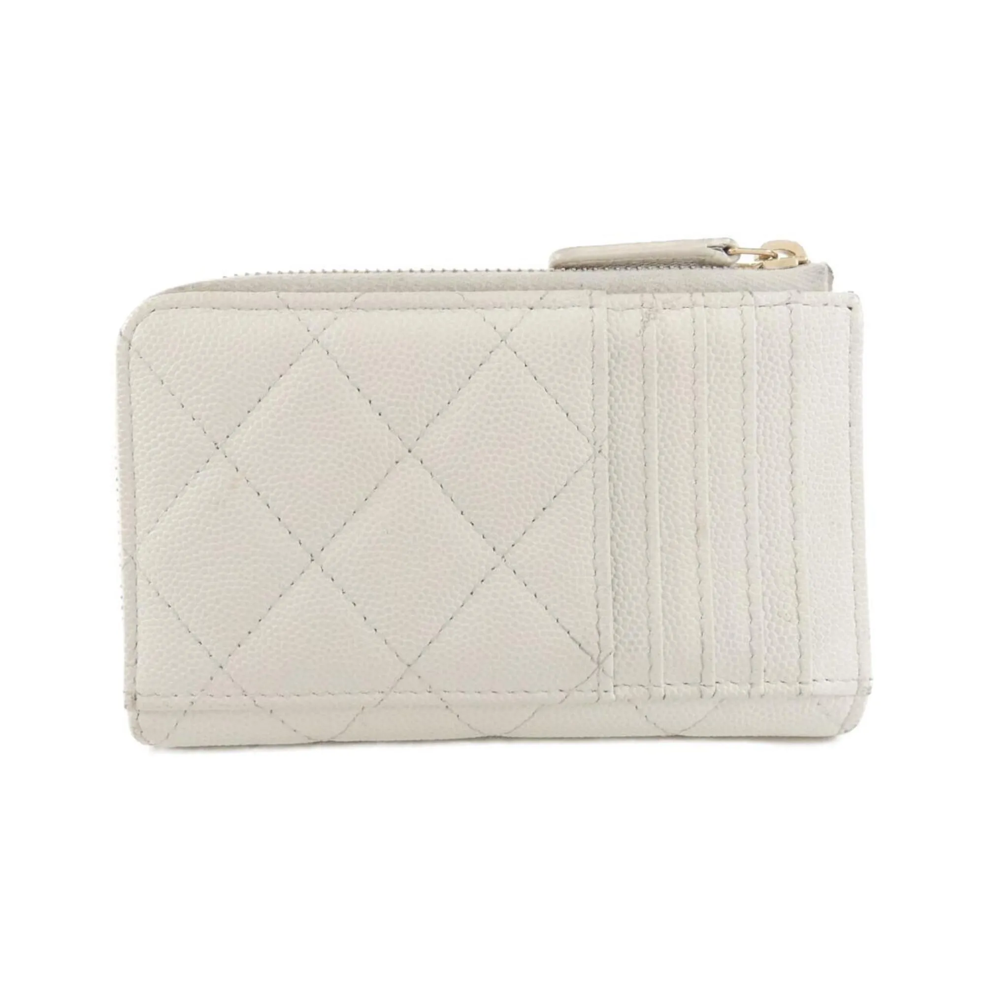 CHANEL White Card Holder