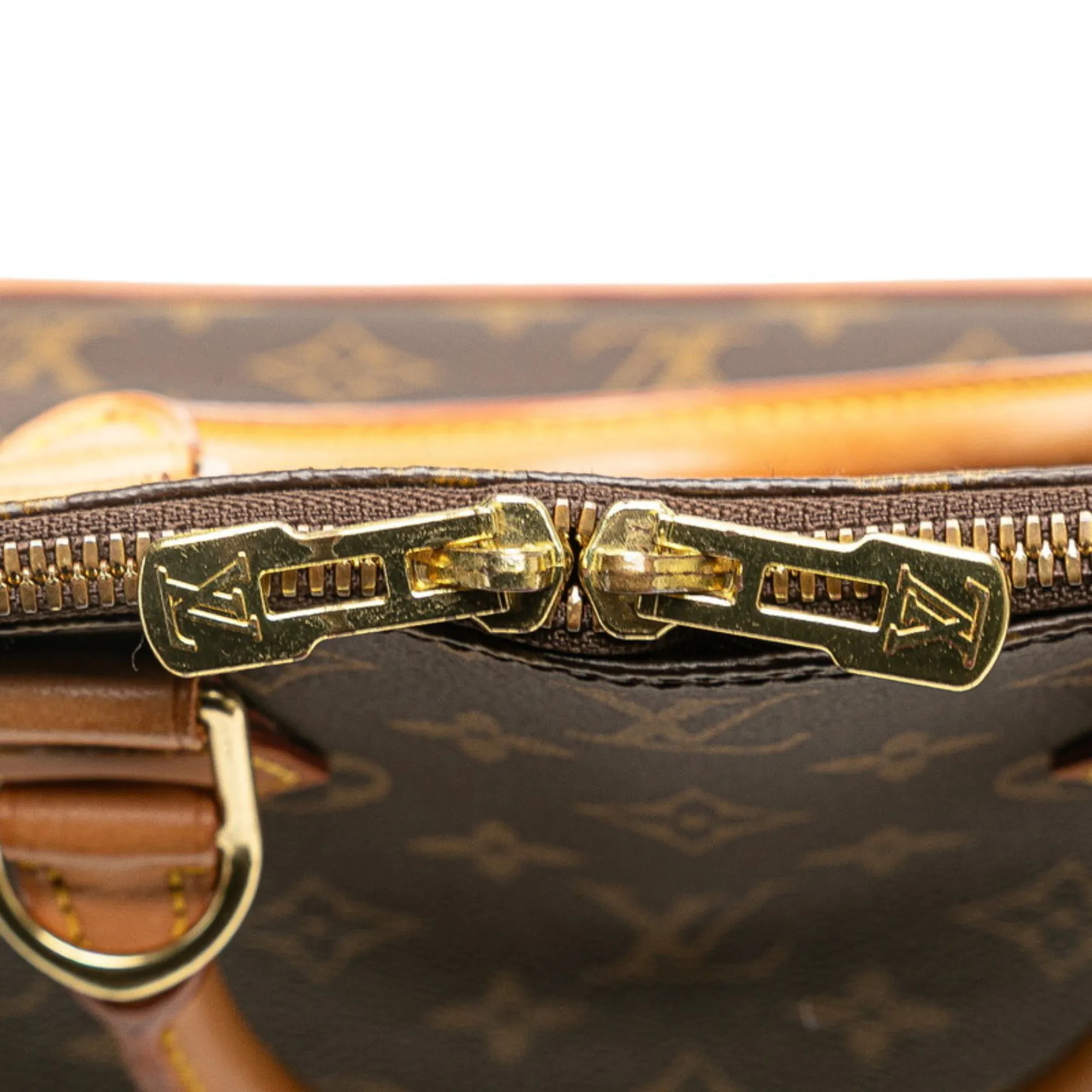 LOUIS VUITTON Brown Monogram Leather Alma Bag