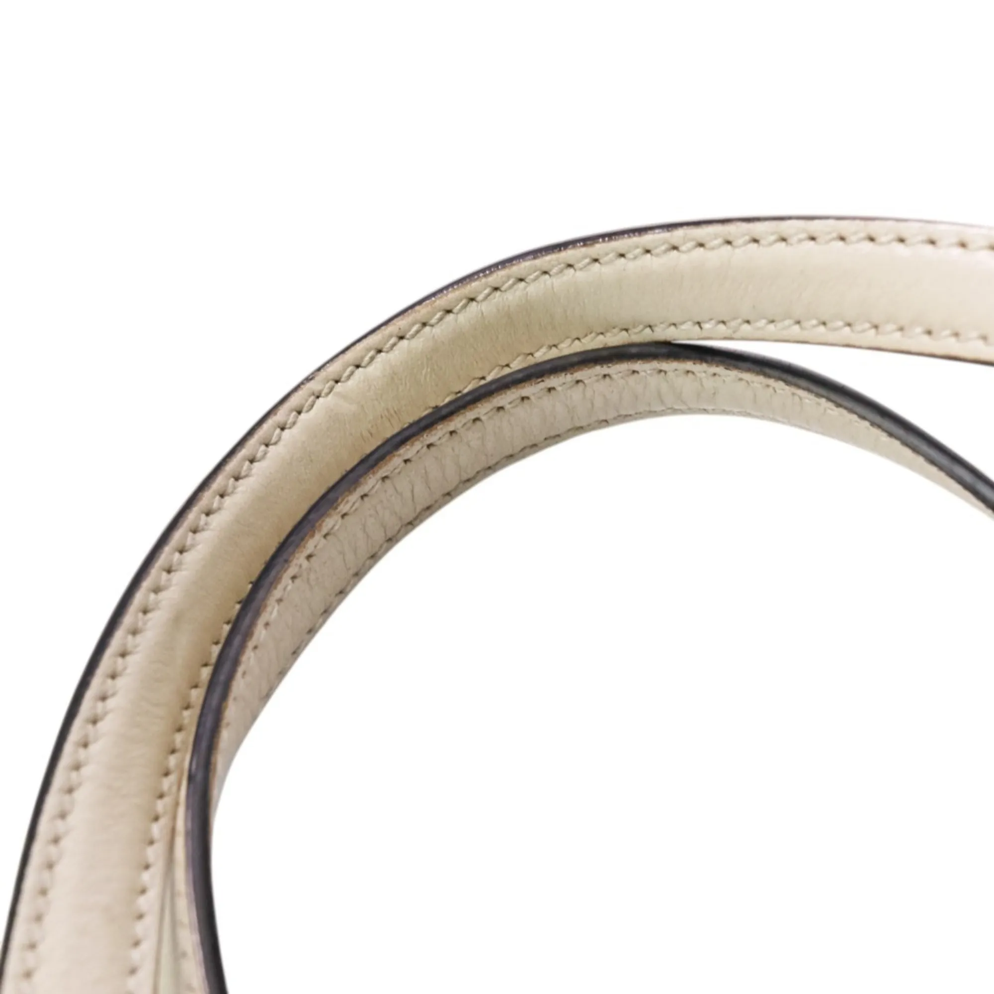 GUCCI White Leather Horsebit Tote Bag