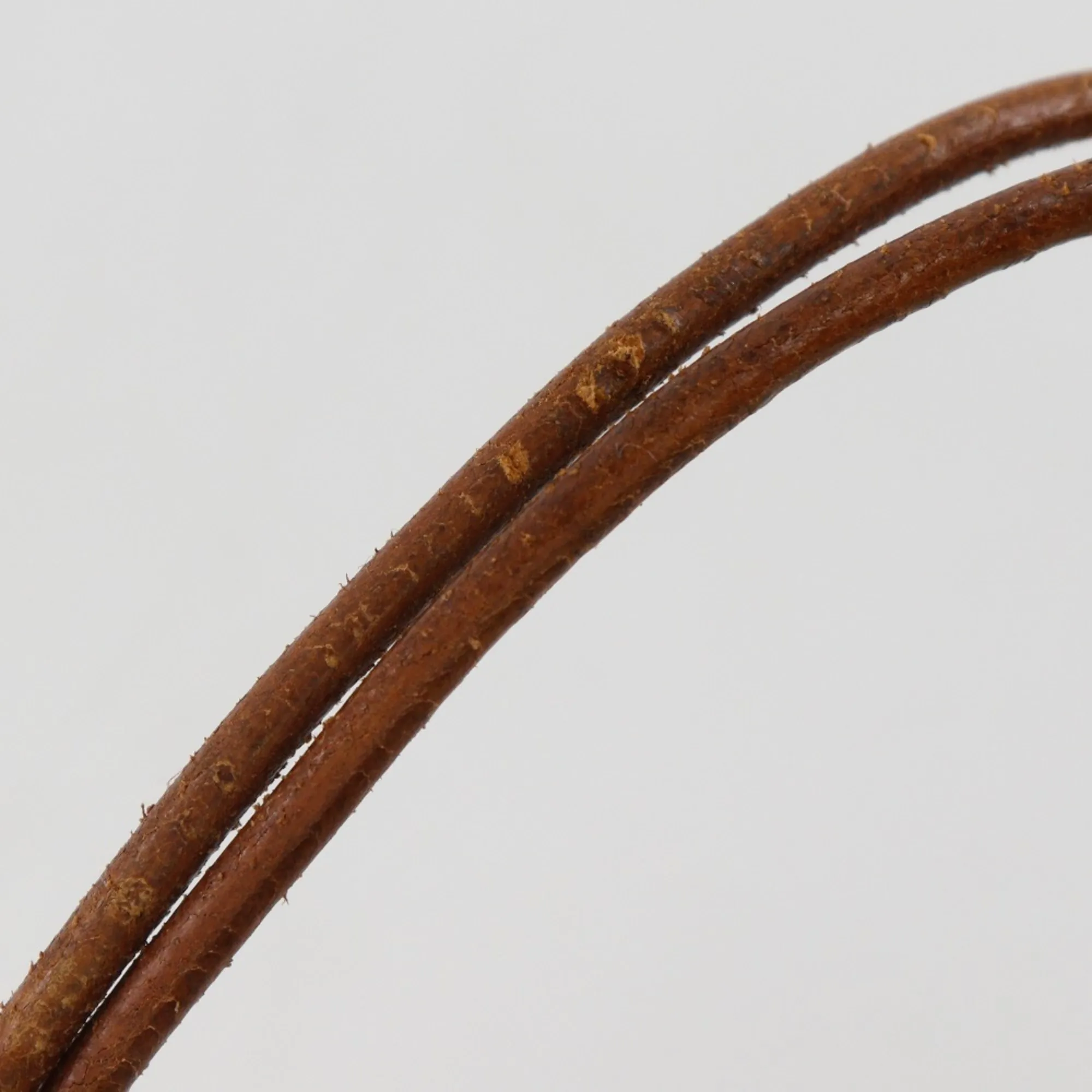 HERMES Brown Leather Bamboo Necklace