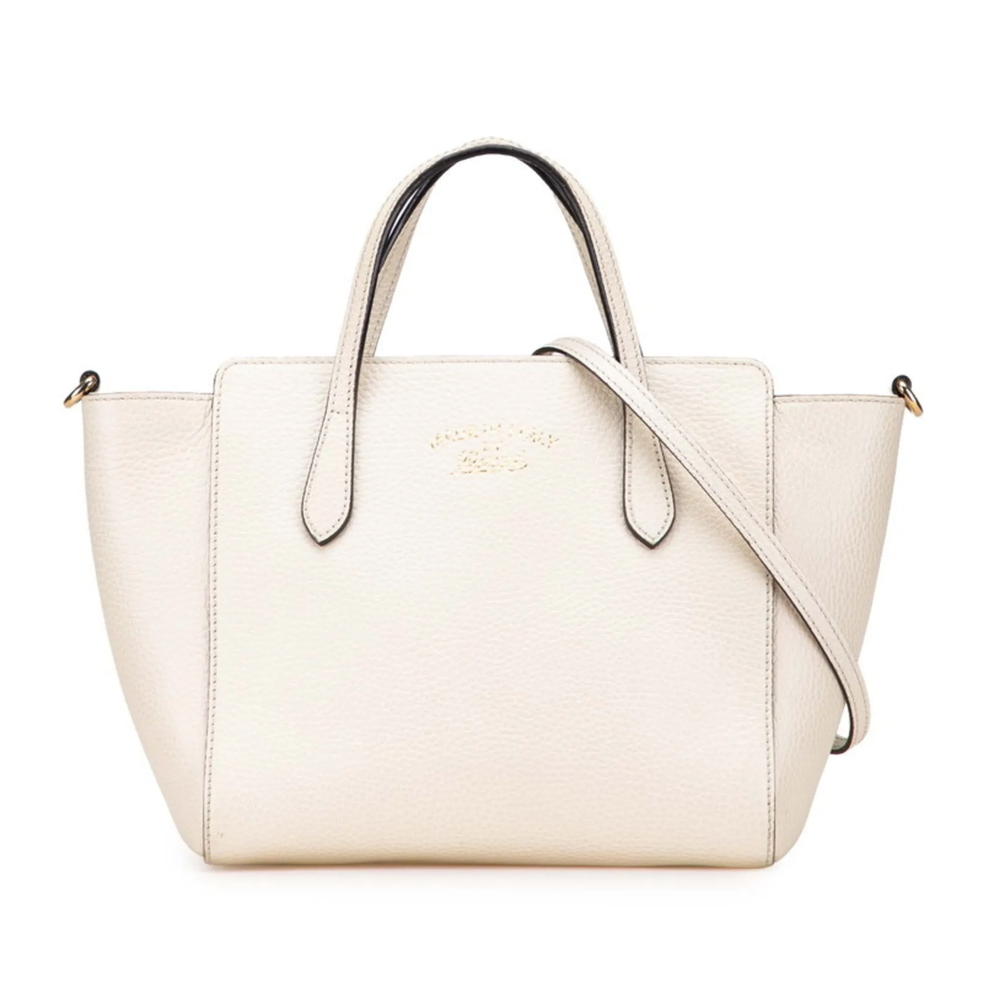 GUCCI White Leather Shoulder Bag