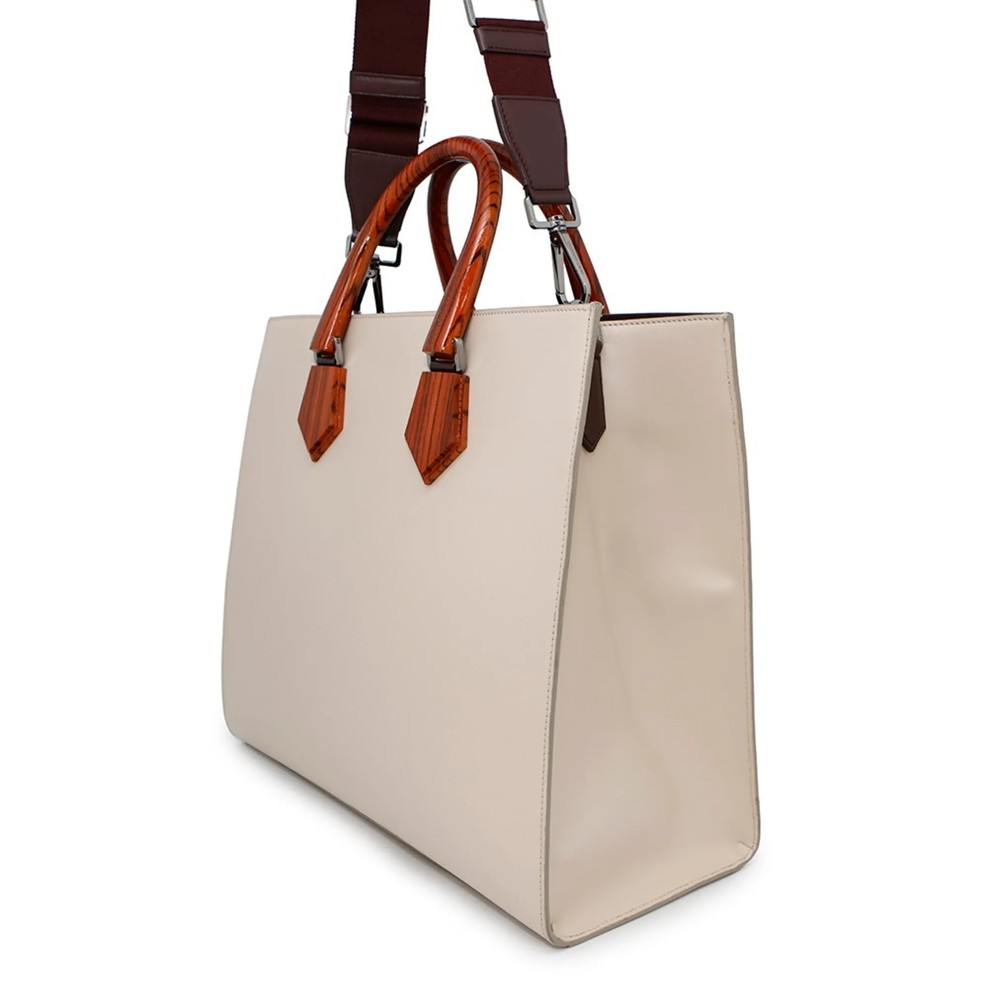 DOLCE & GABBANA White Leather Tote Bag