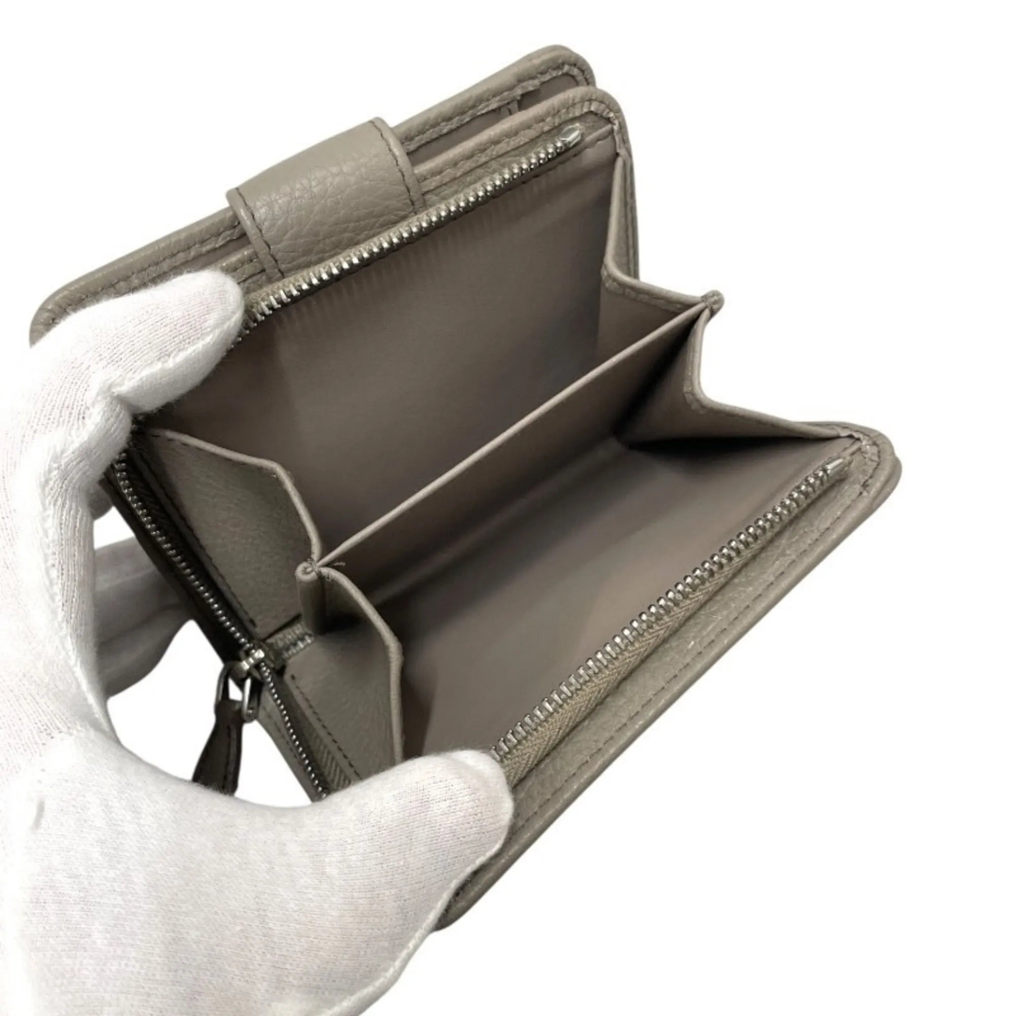 PRADA Gray Leather Wallet