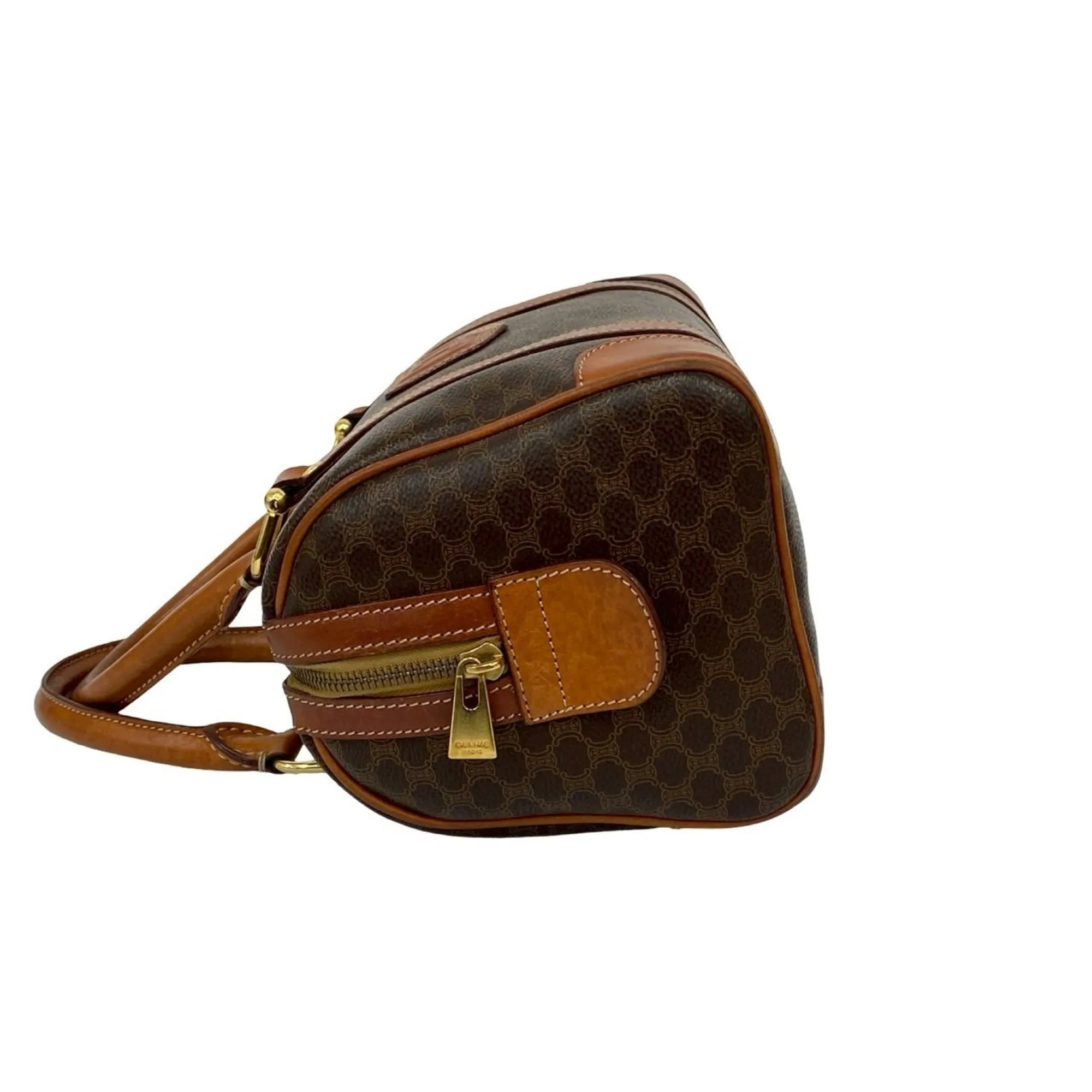 CELINE Brown Leather Boston Bag