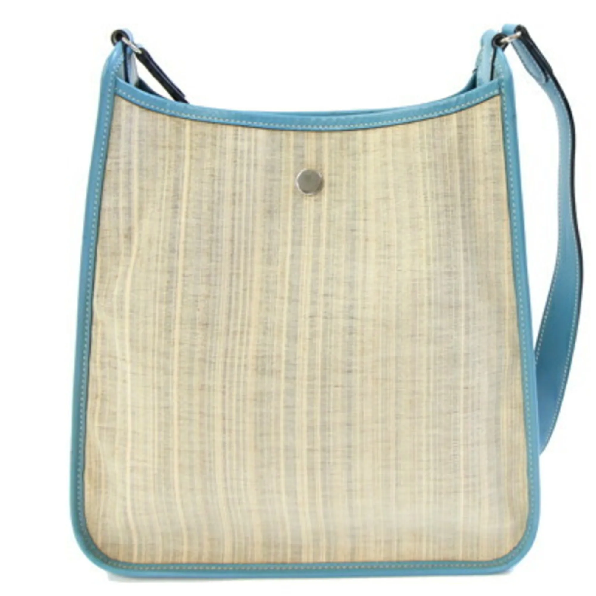 HERMES Blue Leather Shoulder Bag