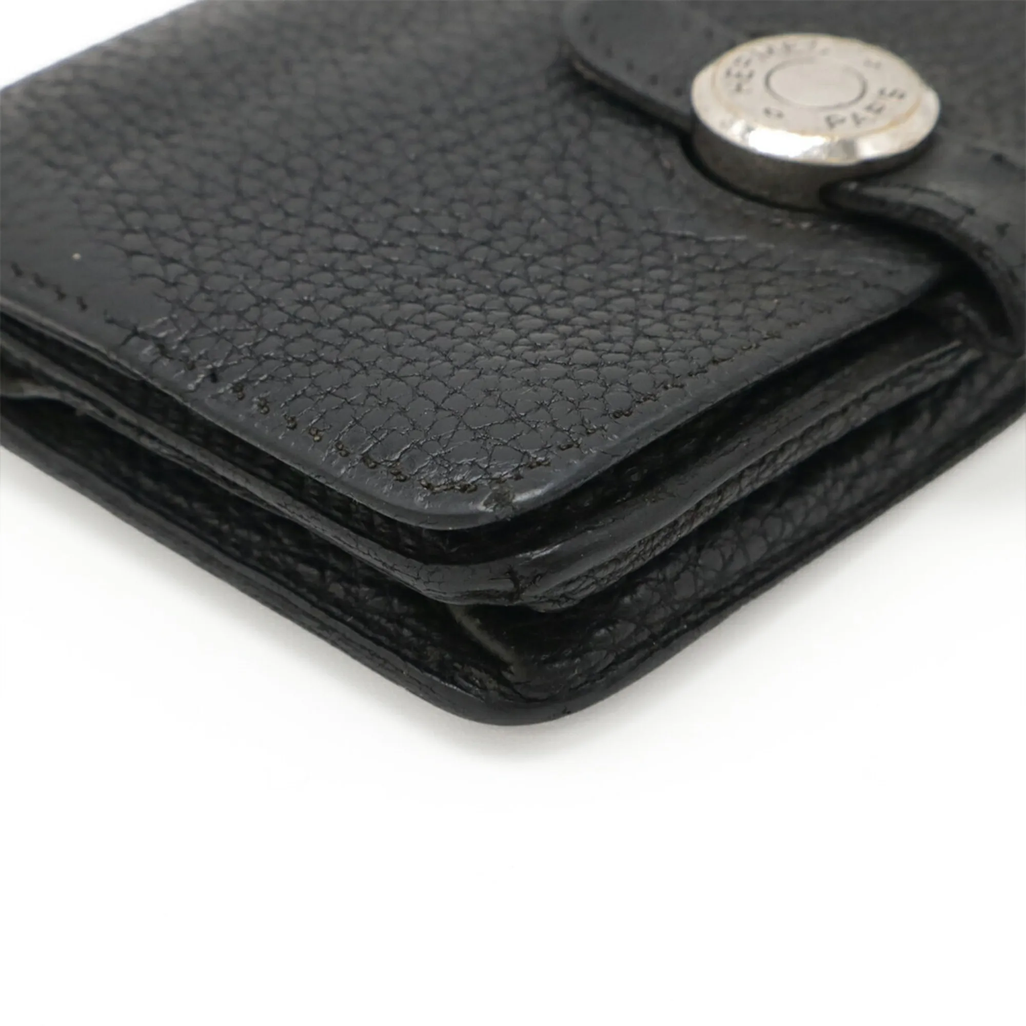 HERMES Black Leather Wallet