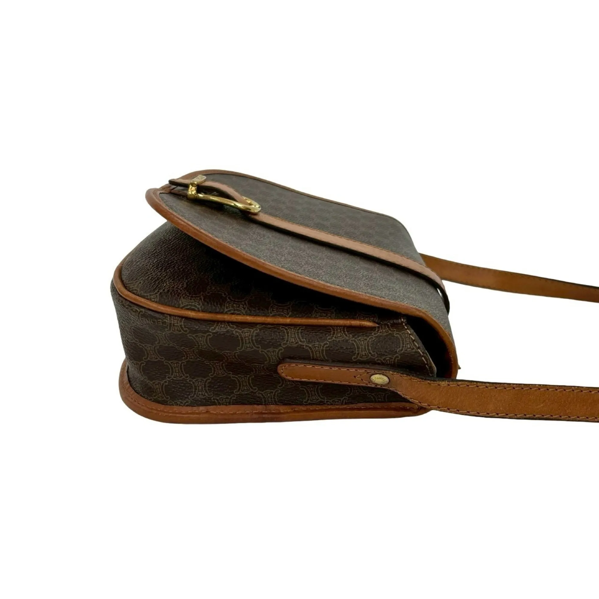 CELINE Brown Leather Shoulder Bag