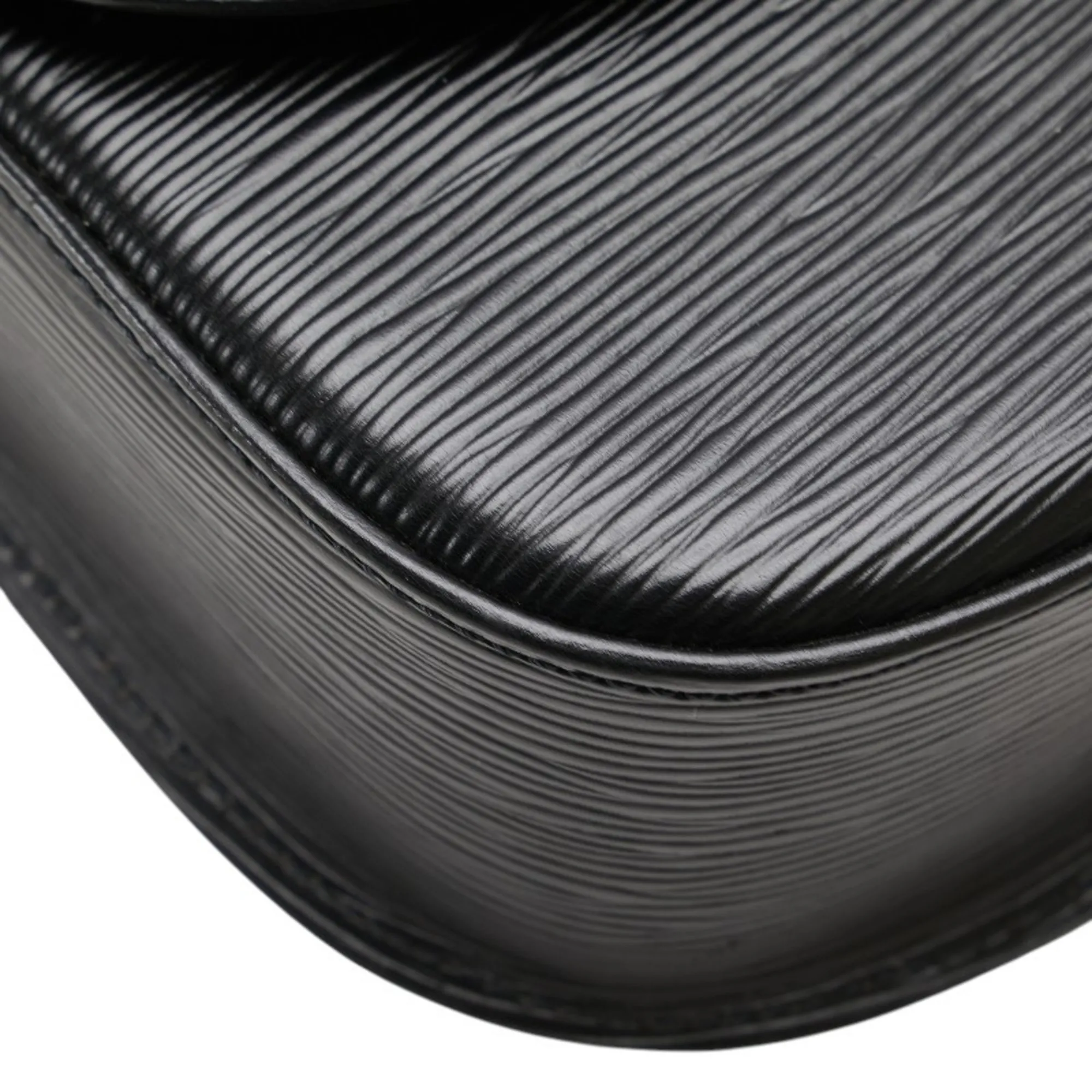 LOUIS VUITTON Black Leather Shoulder Bag