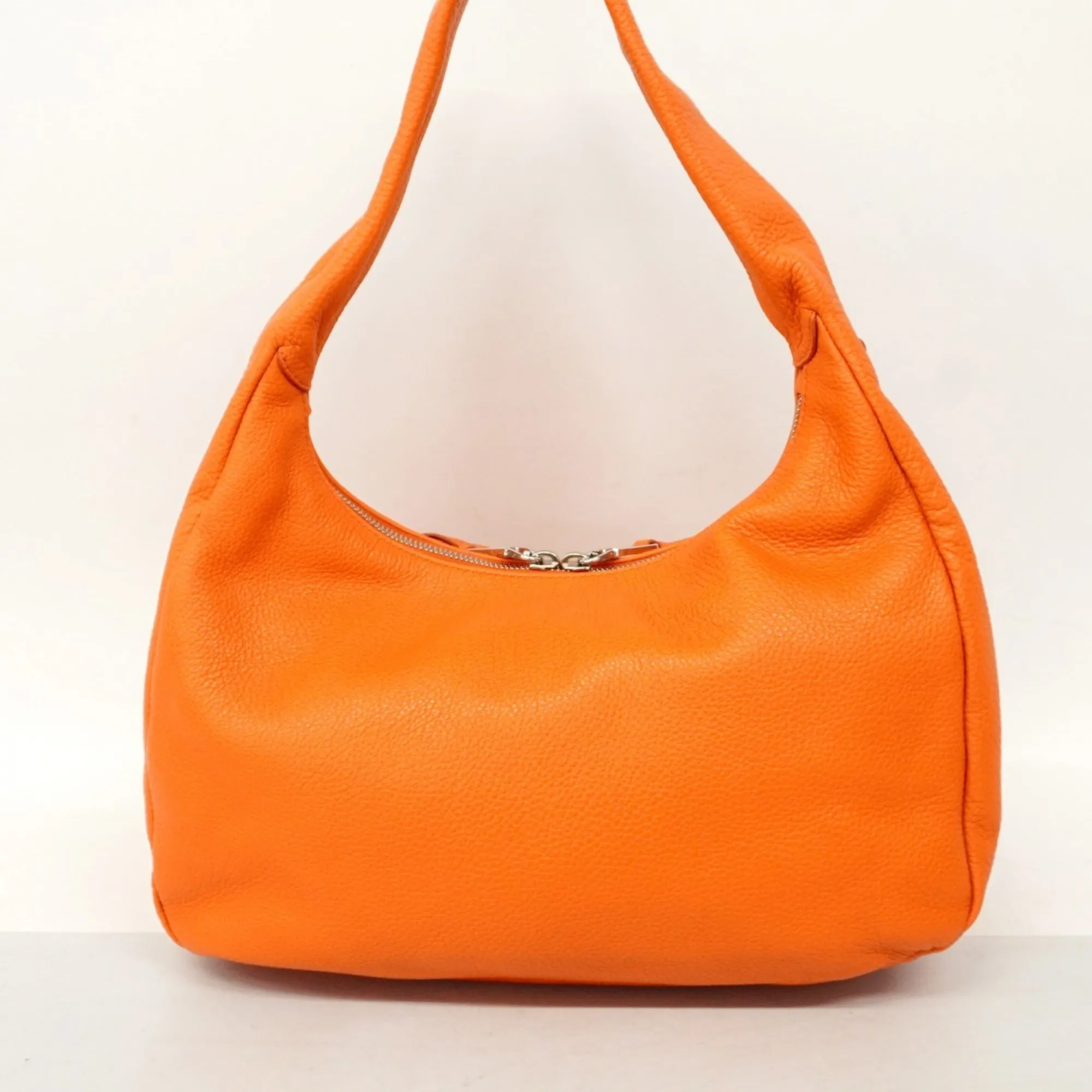 PRADA Orange Leather Shoulder Bag