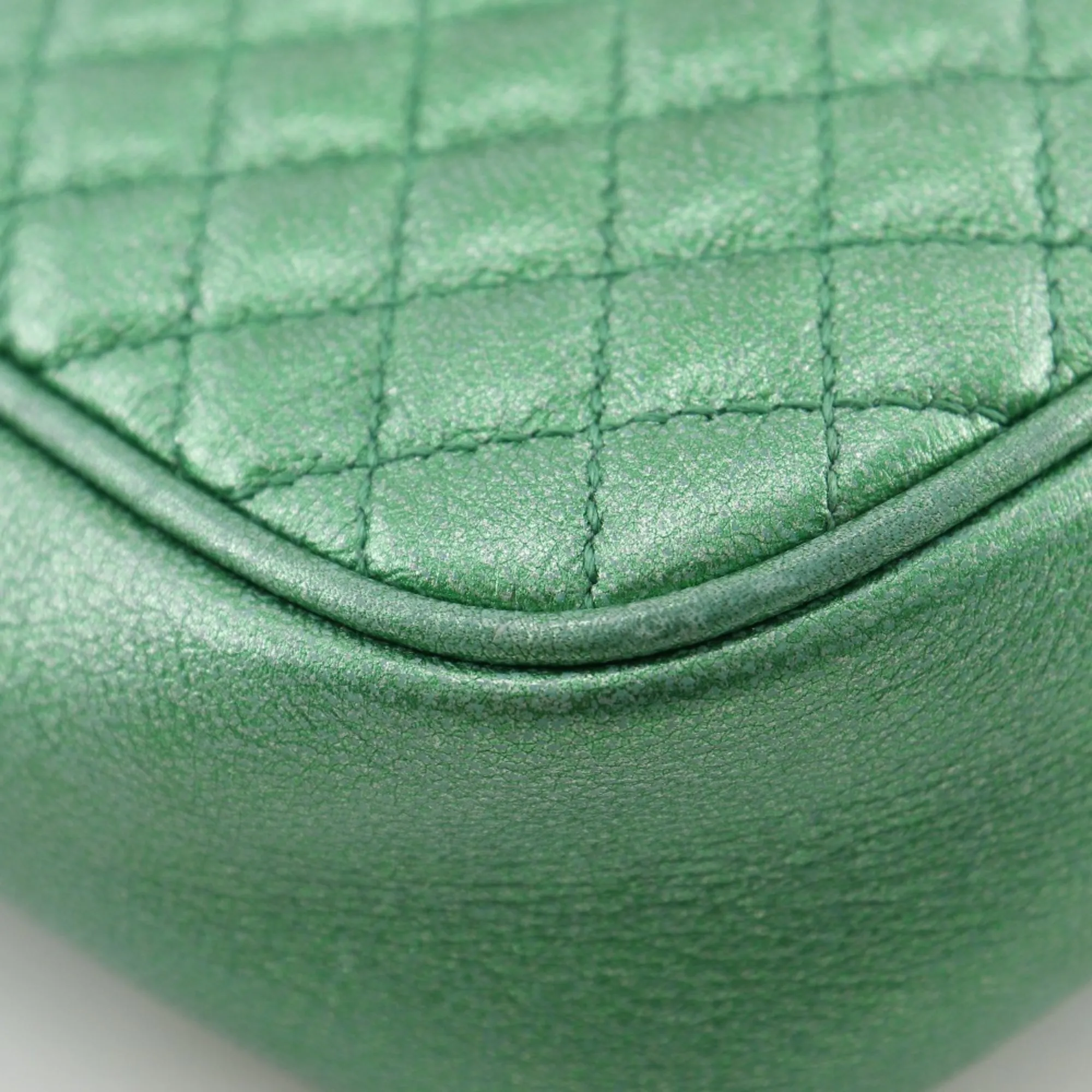 GUCCI Green Leather Horsebit Shoulder Bag