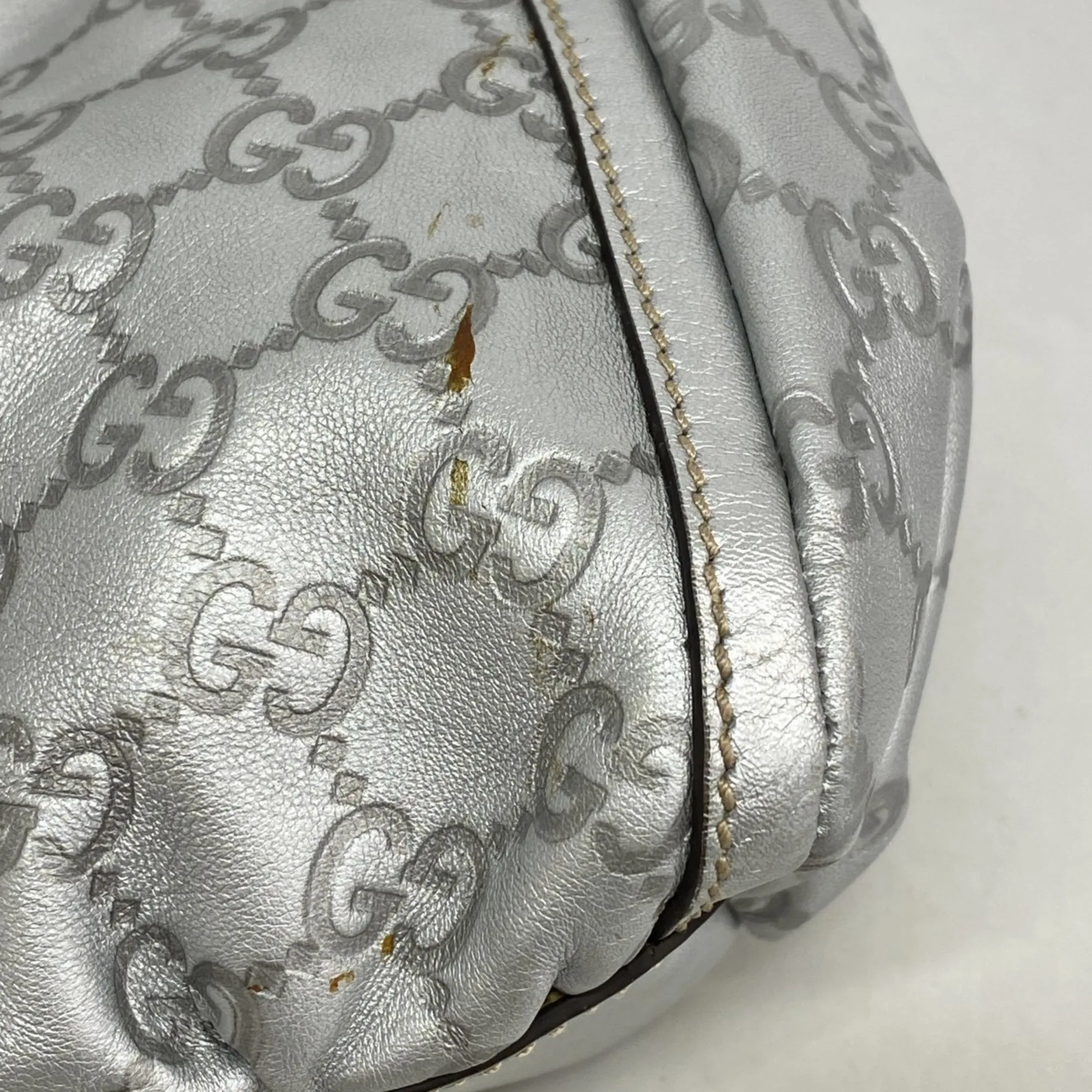 GUCCI Silver Leather Bag