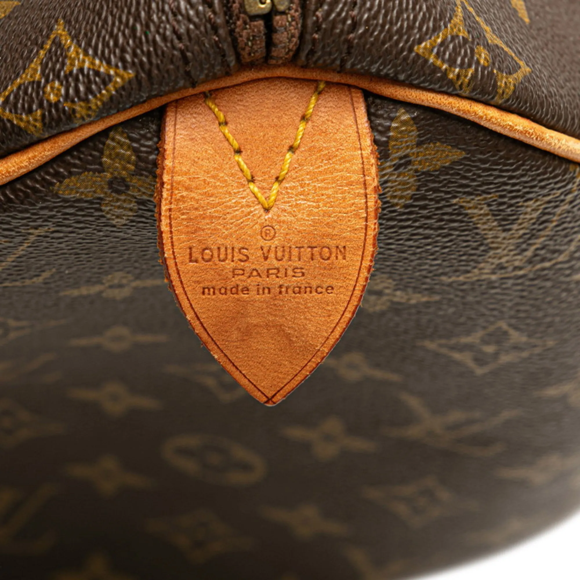 LOUIS VUITTON Brown Monogram Leather Speedy 40 Boston Bag