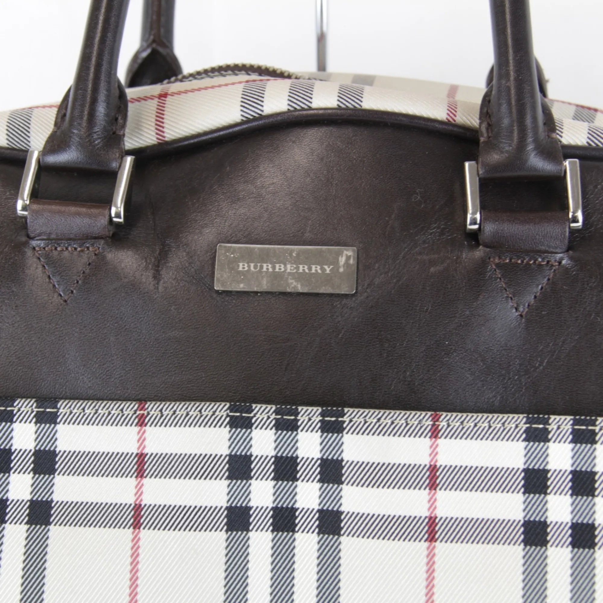 BURBERRY Cream Boston Bag