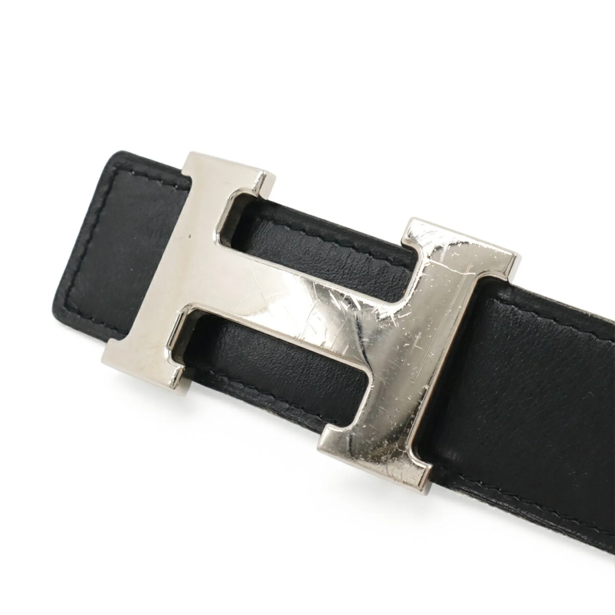 HERMES Black Leather Belt