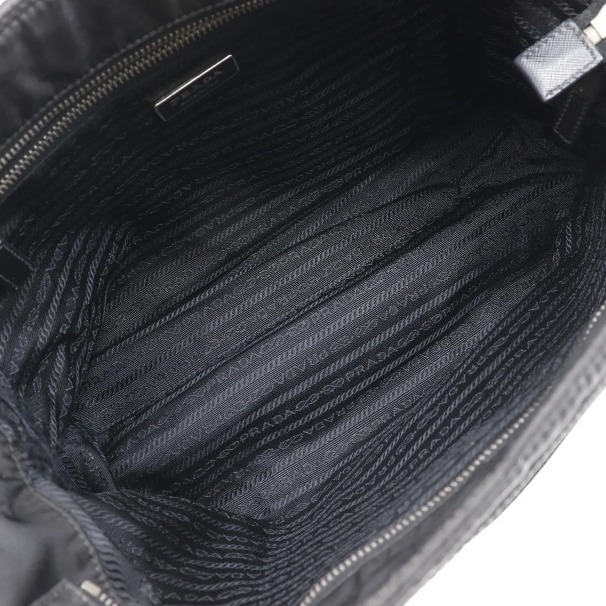 PRADA Black Leather Tote Bag