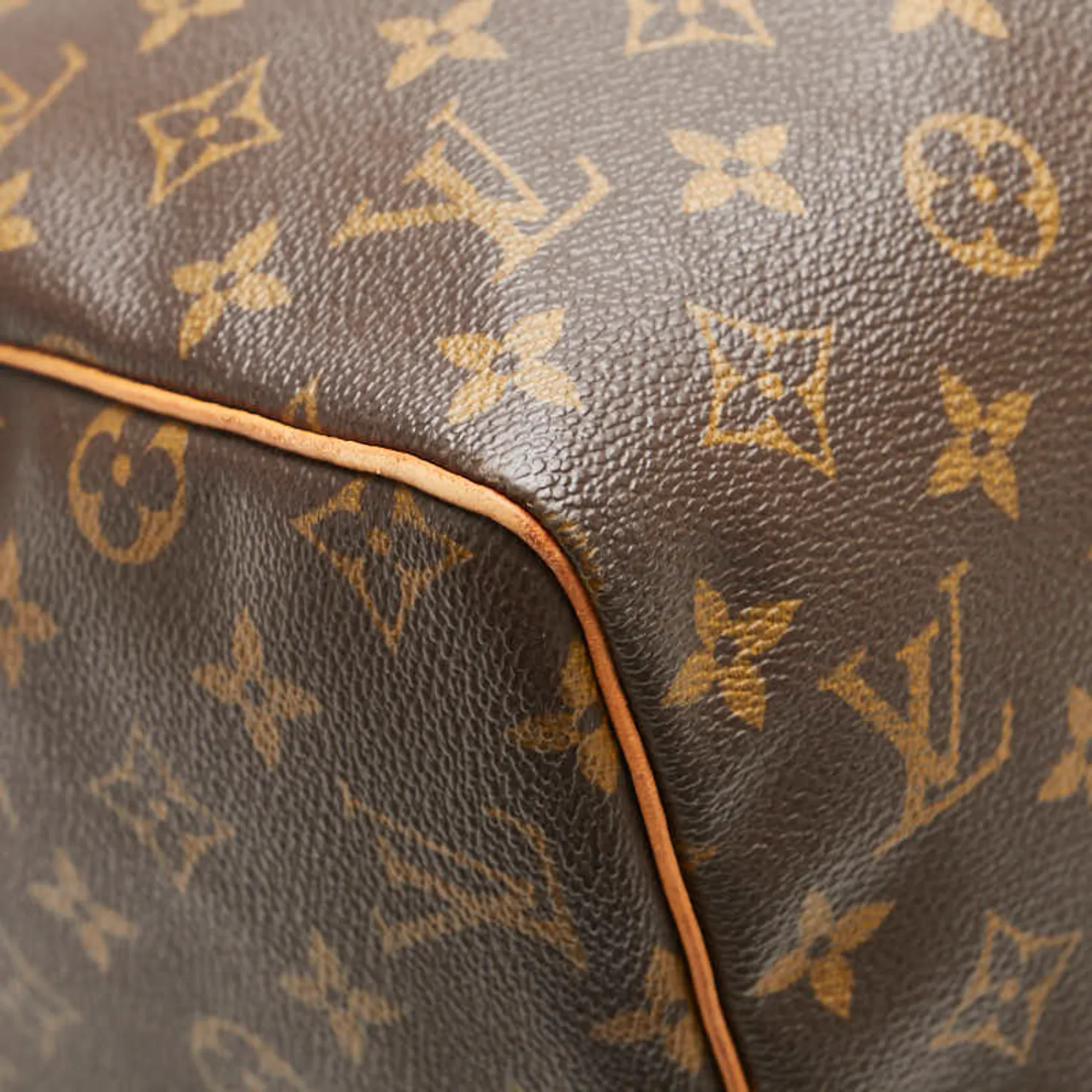 LOUIS VUITTON Brown Monogram Leather Speedy 30 Boston Bag