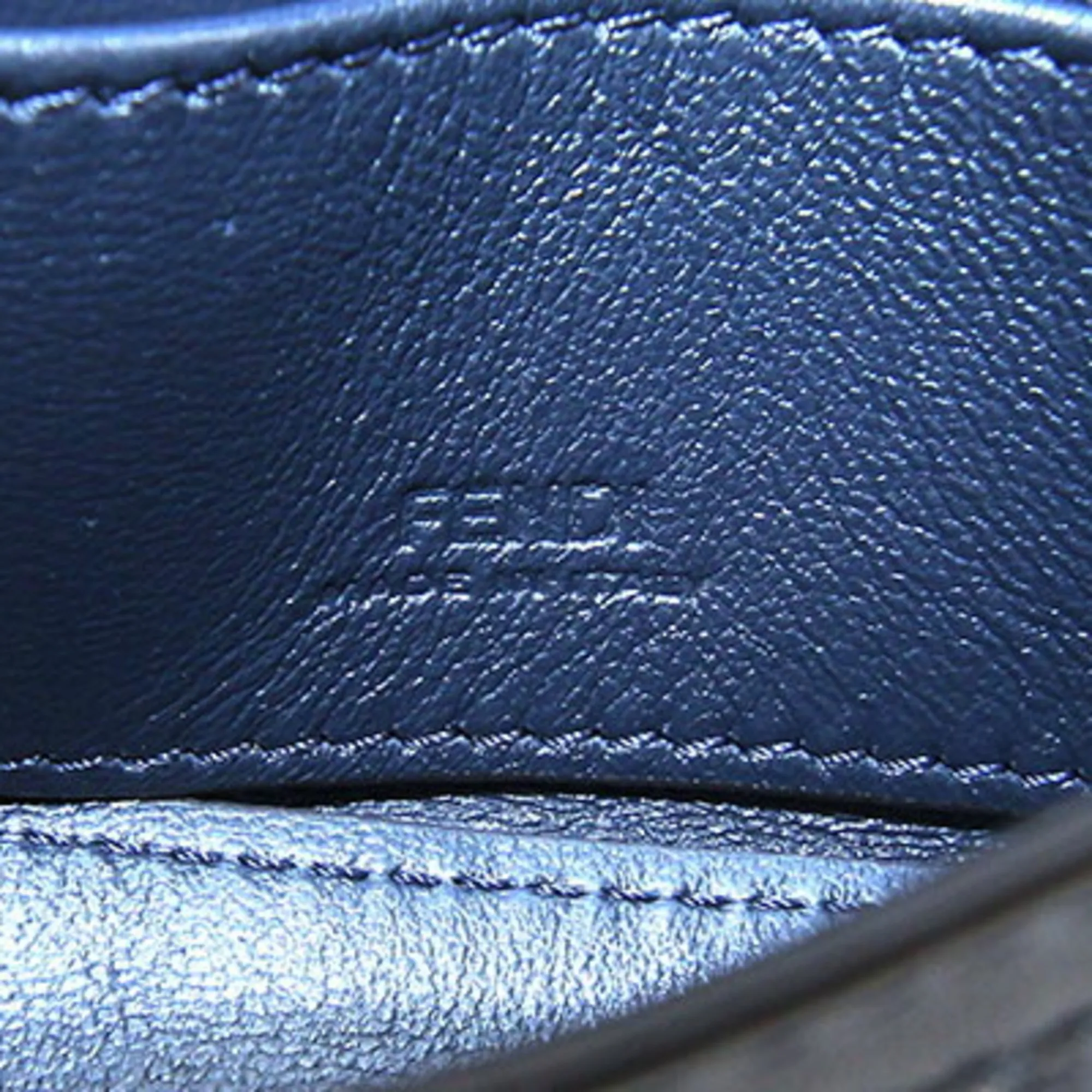 FENDI Blue Leather Shoulder Bag