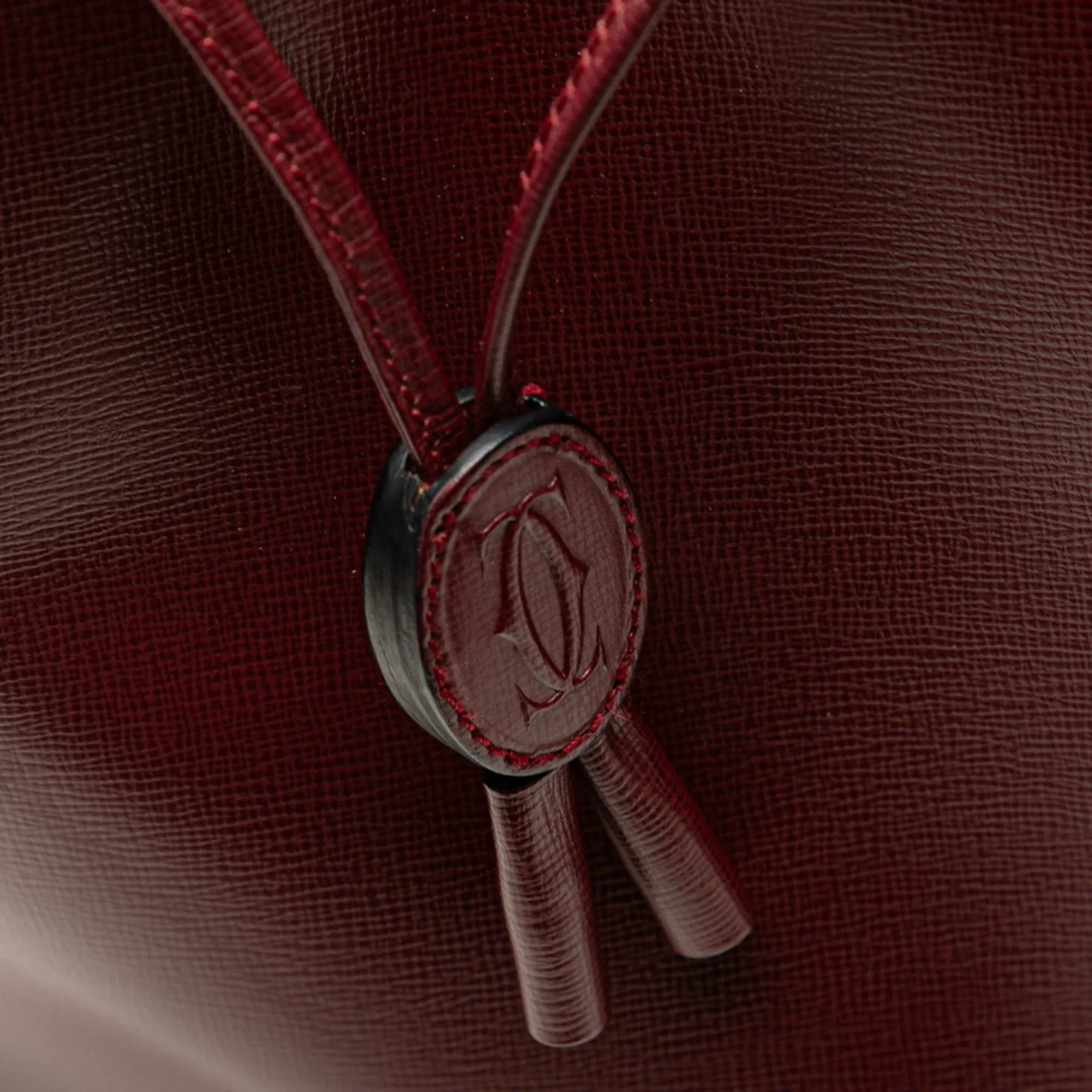 CARTIER Red Leather Shoulder Bag