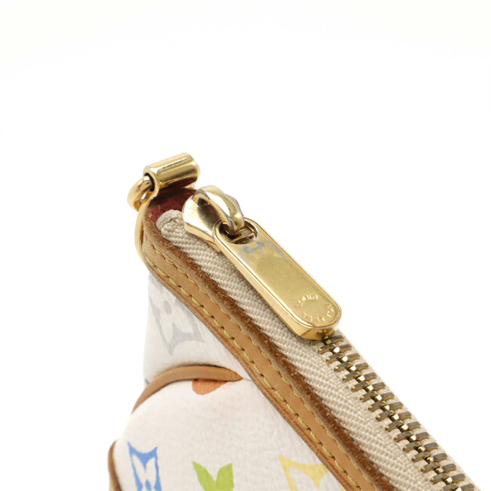 LOUIS VUITTON White Monogram Pouch