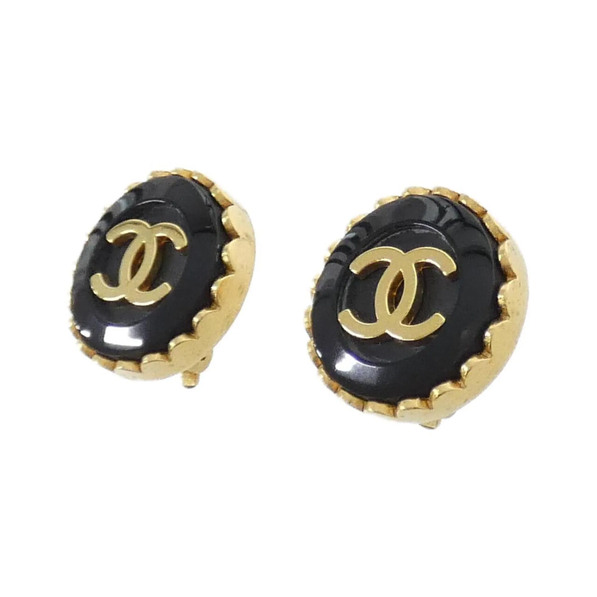 CHANEL Black Earrings