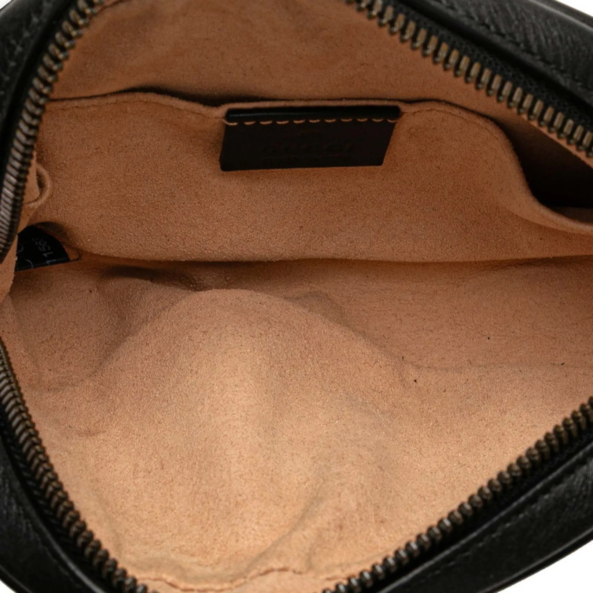 GUCCI Black Leather GG Marmont Hobo Bag