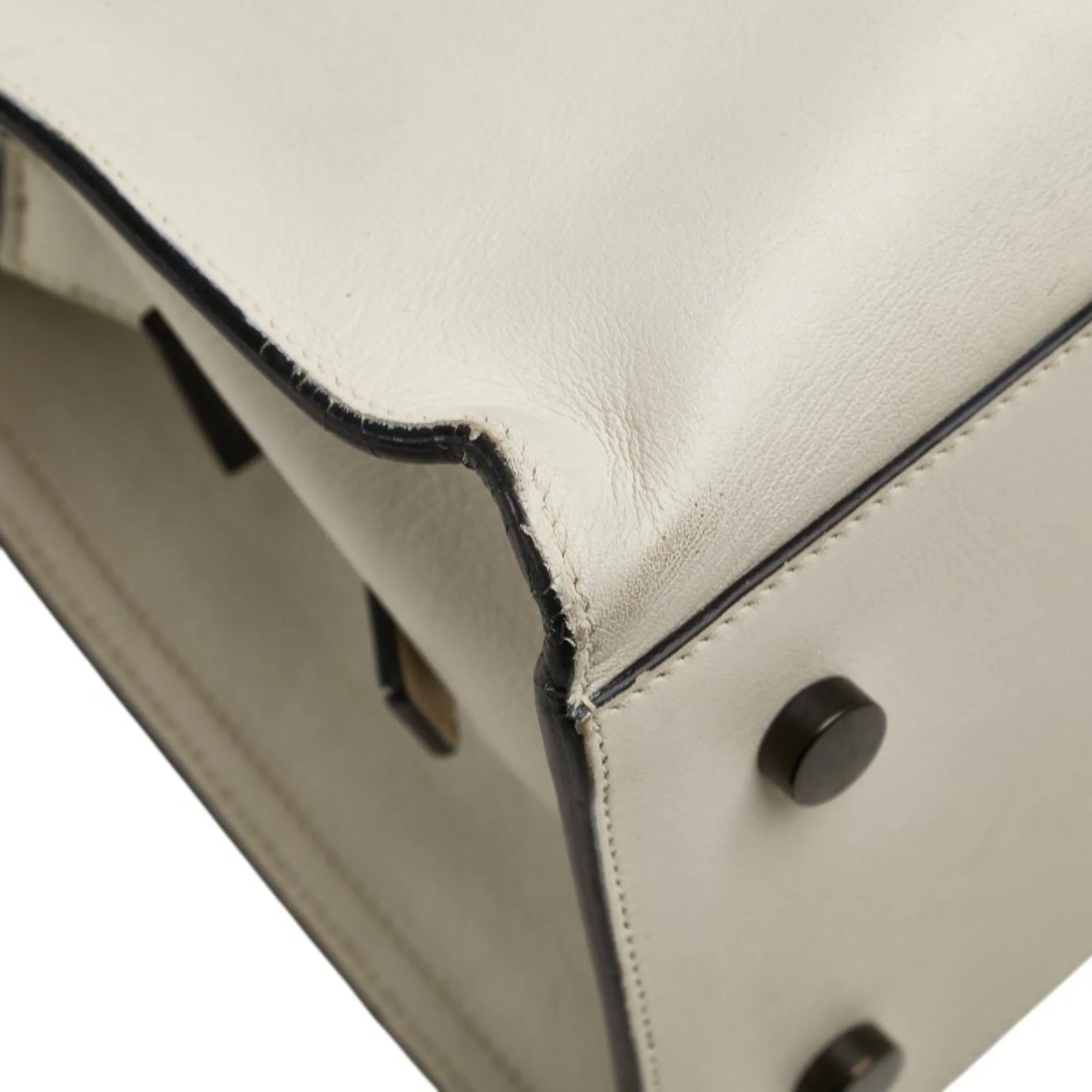 SAINT LAURENT White Leather Shoulder Bag