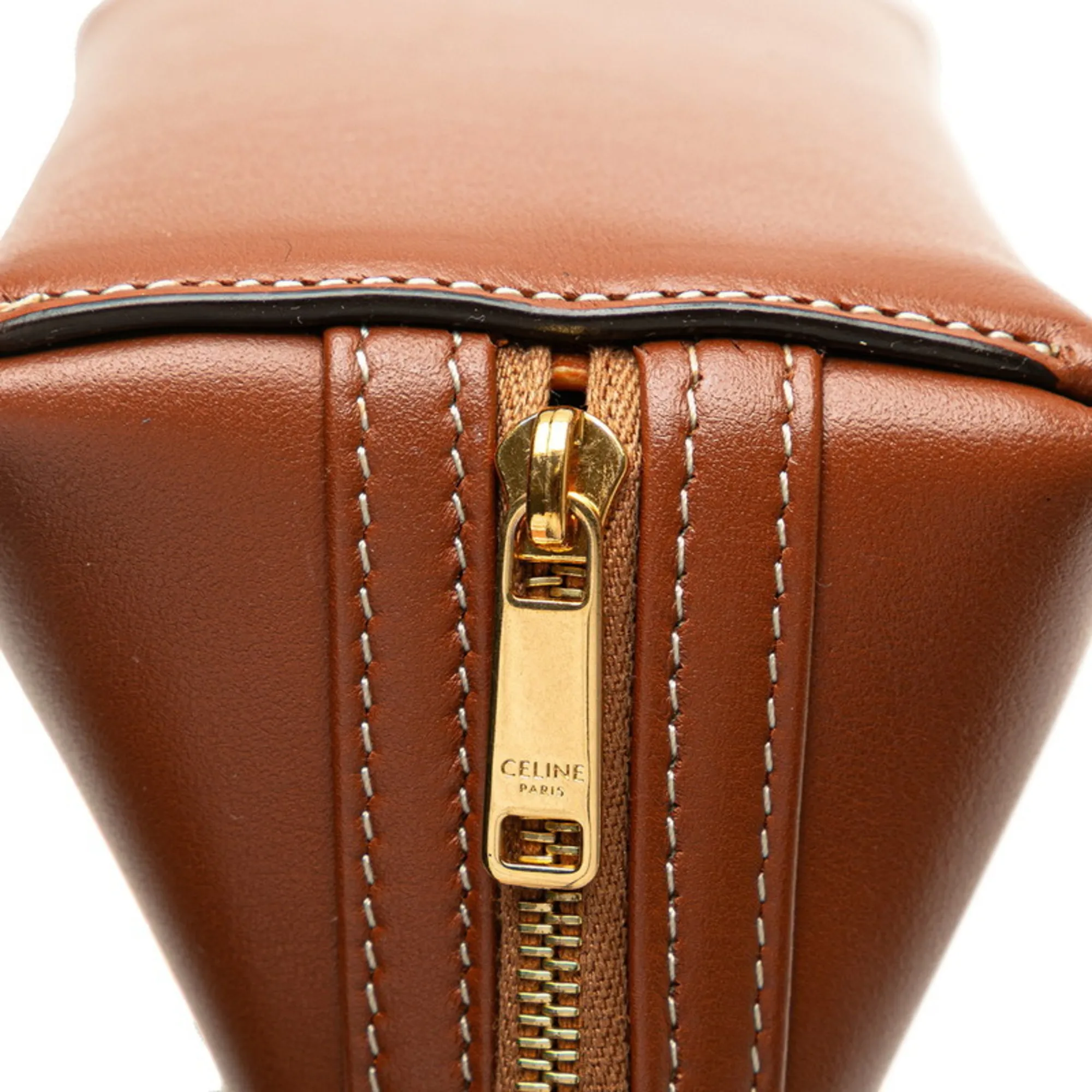 CELINE Brown Leather Shoulder Bag