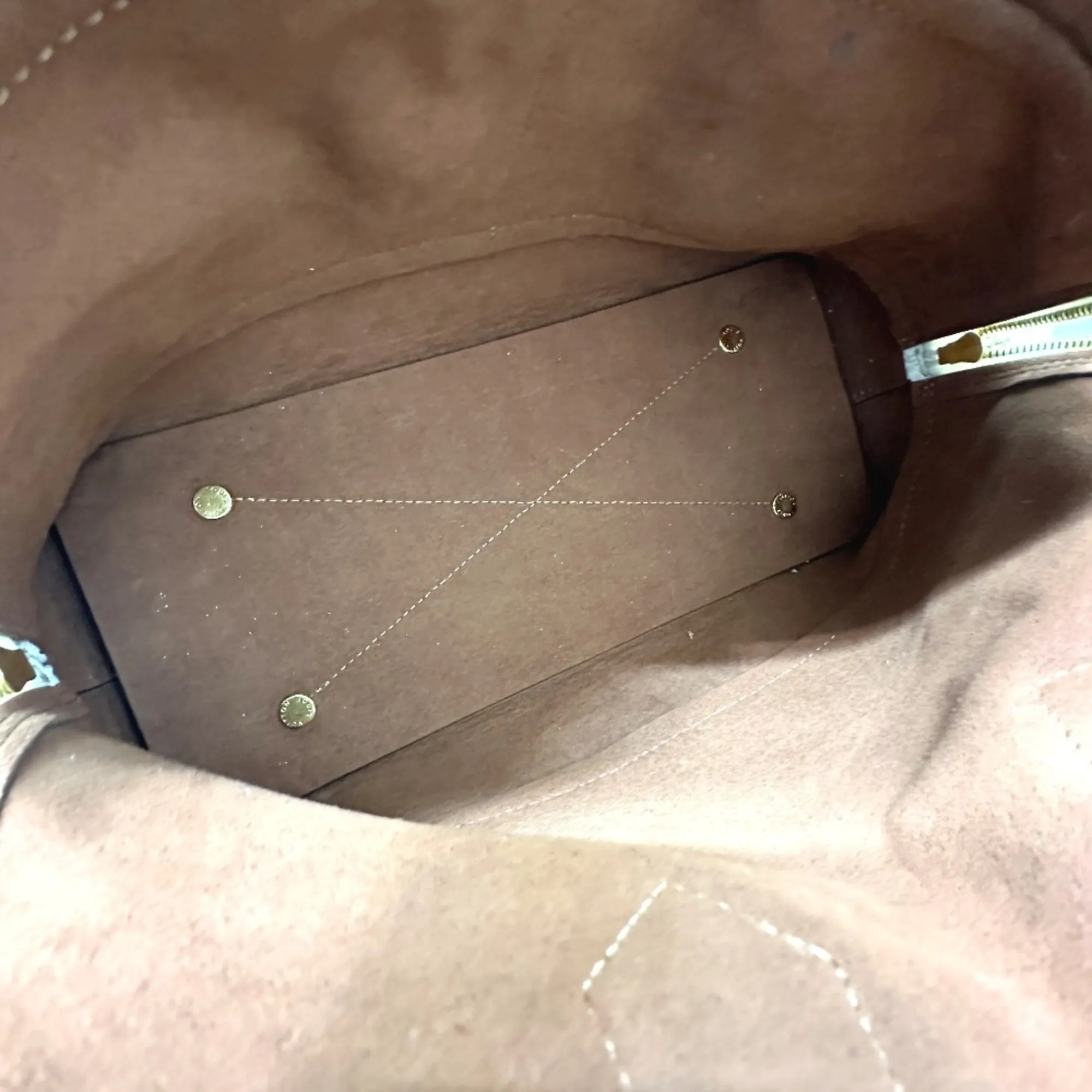 LOUIS VUITTON Cream Monogram Leather Alma Bag