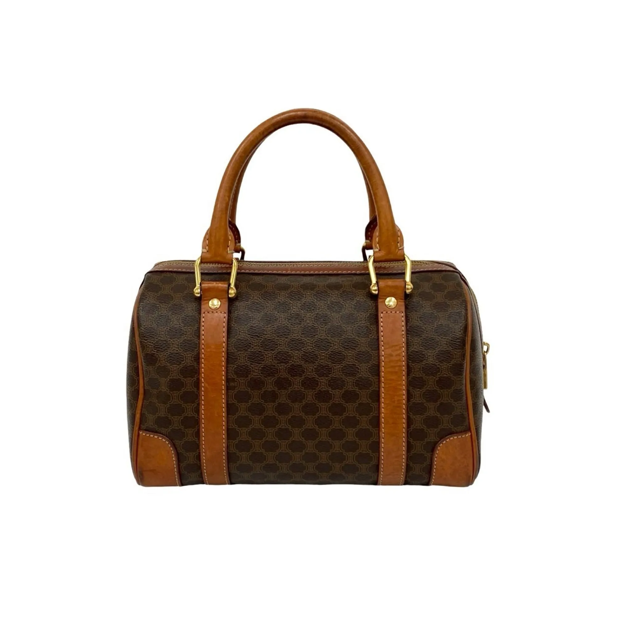CELINE Brown Leather Boston Bag