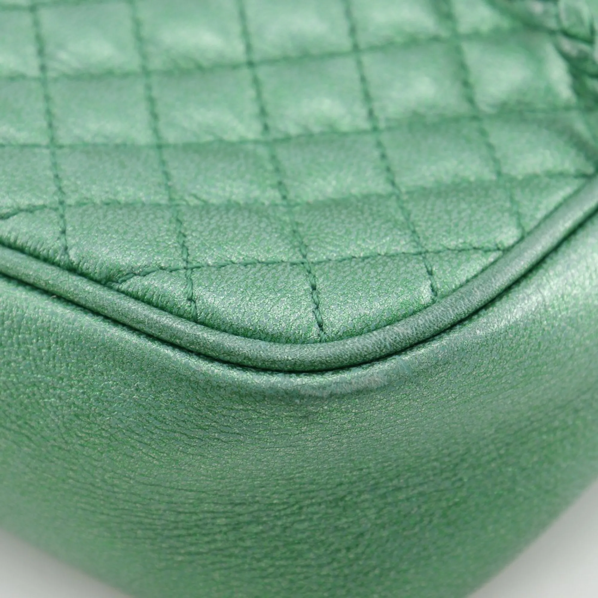GUCCI Green Leather Horsebit Shoulder Bag