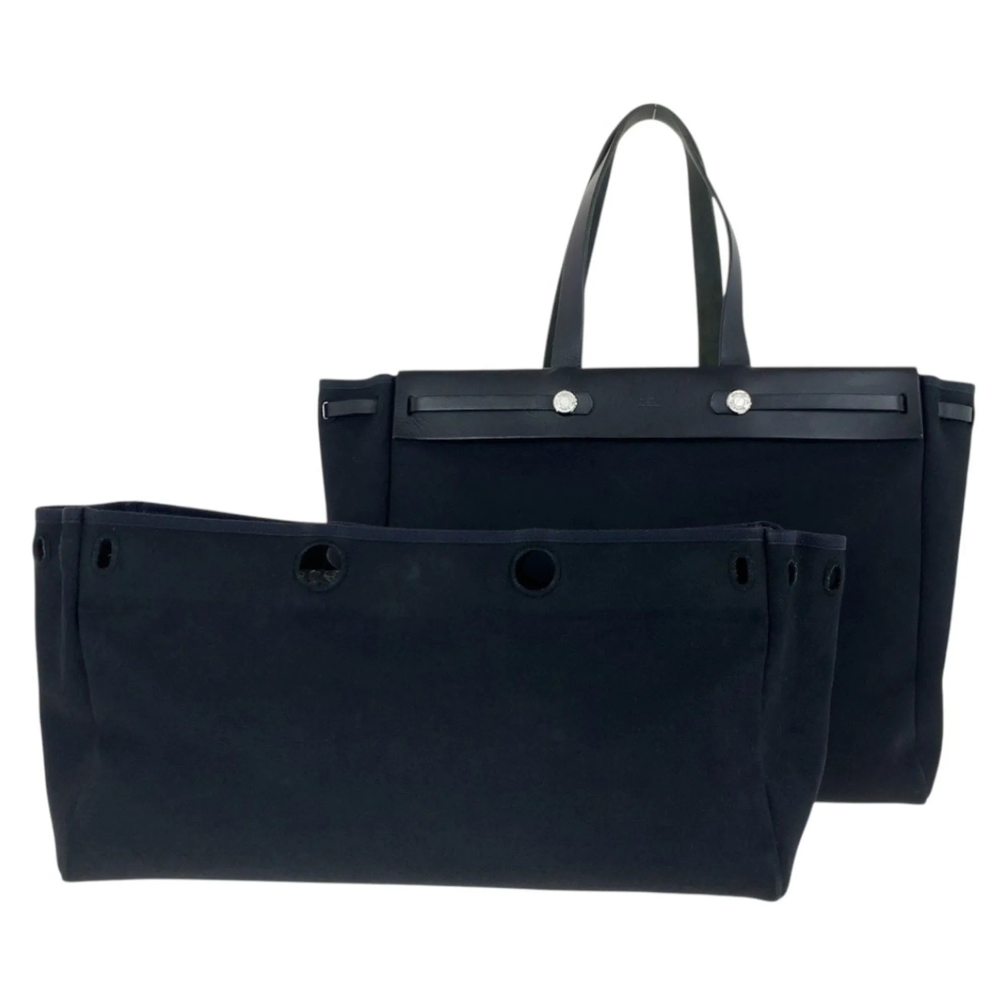 HERMES Black Leather Shoulder Bag