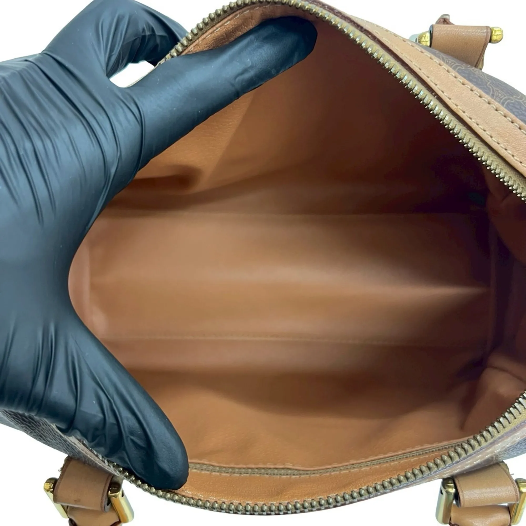 CELINE Brown Leather Boston Bag