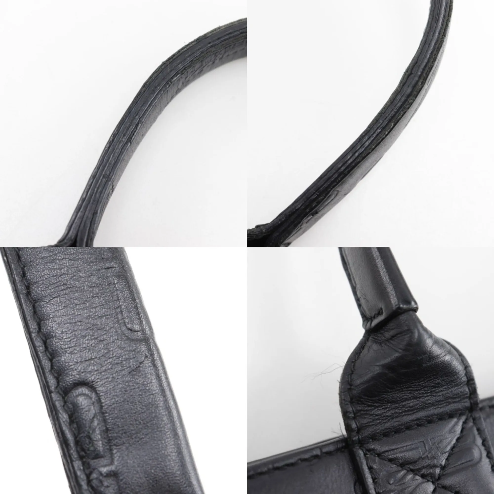 BALENCIAGA Black Monogram Leather Bag