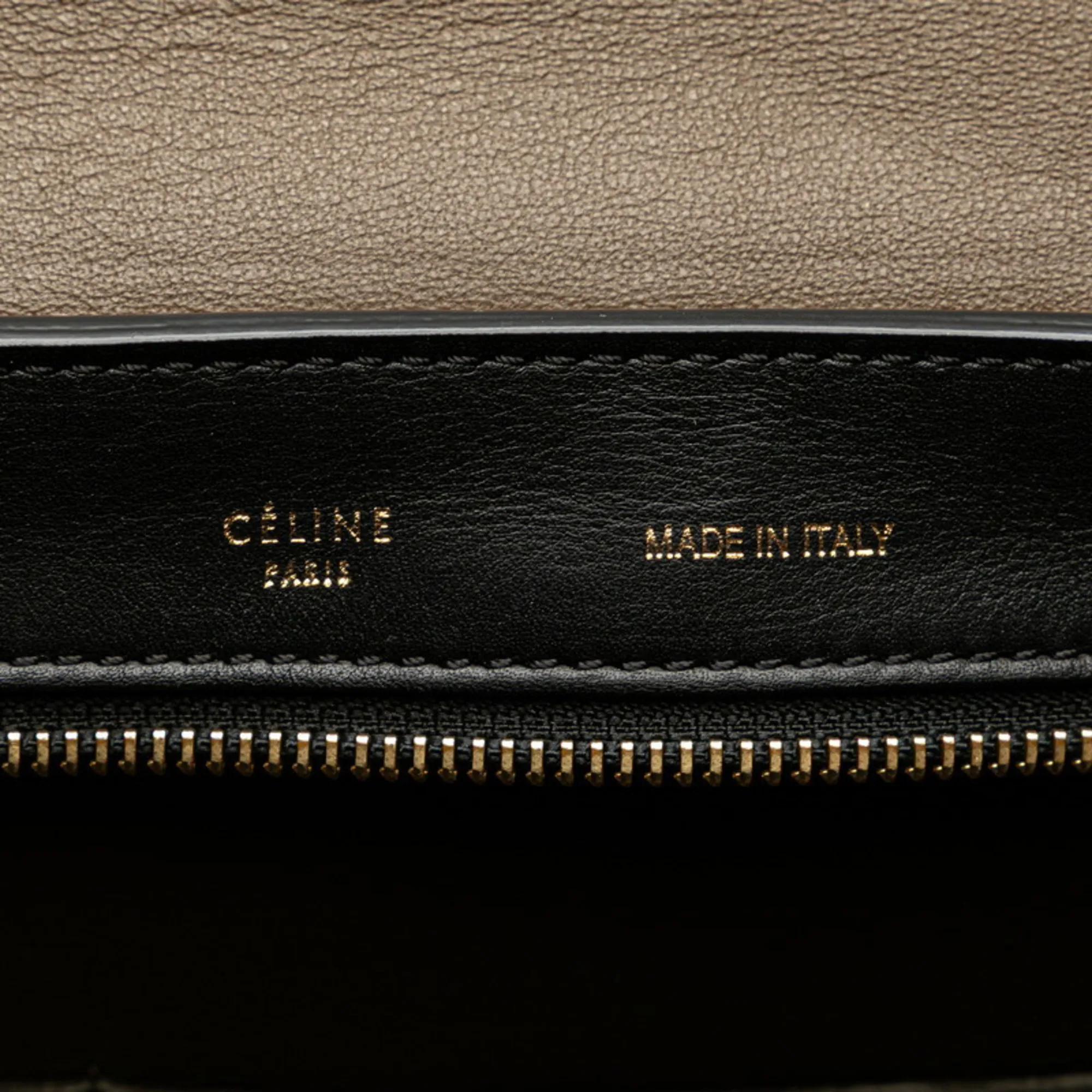 CELINE Black Leather Shoulder Bag