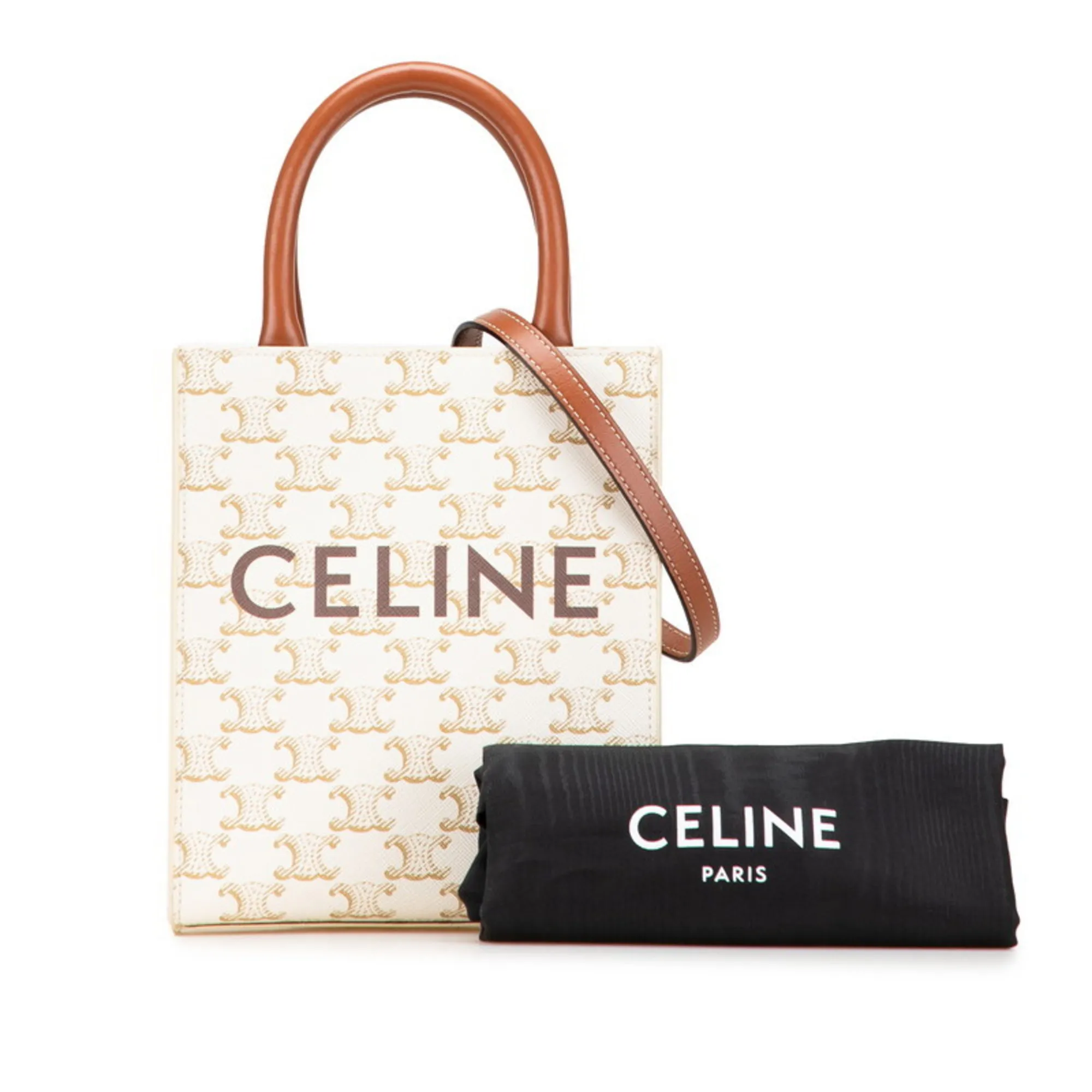 CELINE Brown Leather Shoulder Bag