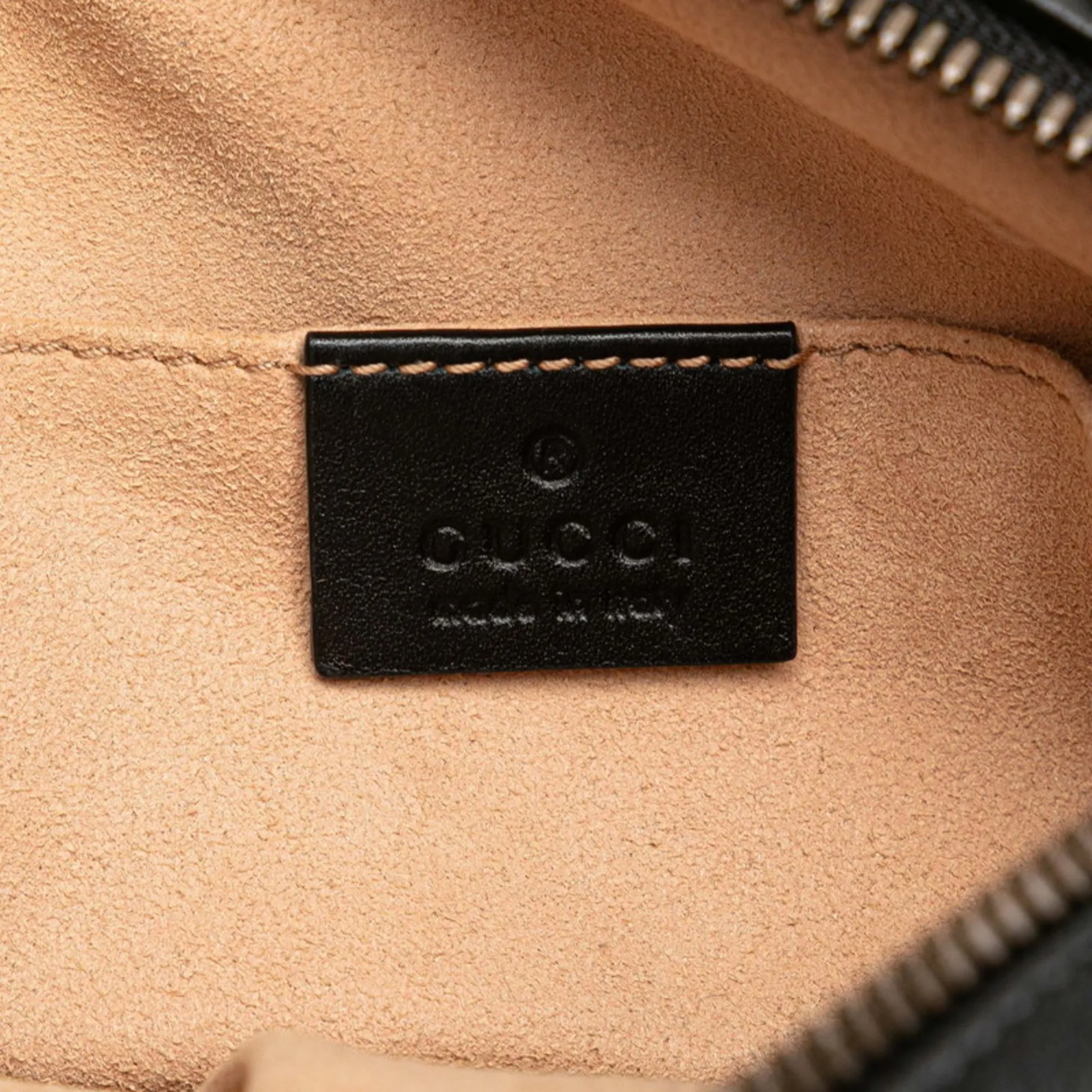 GUCCI Black Leather GG Marmont Hobo Bag