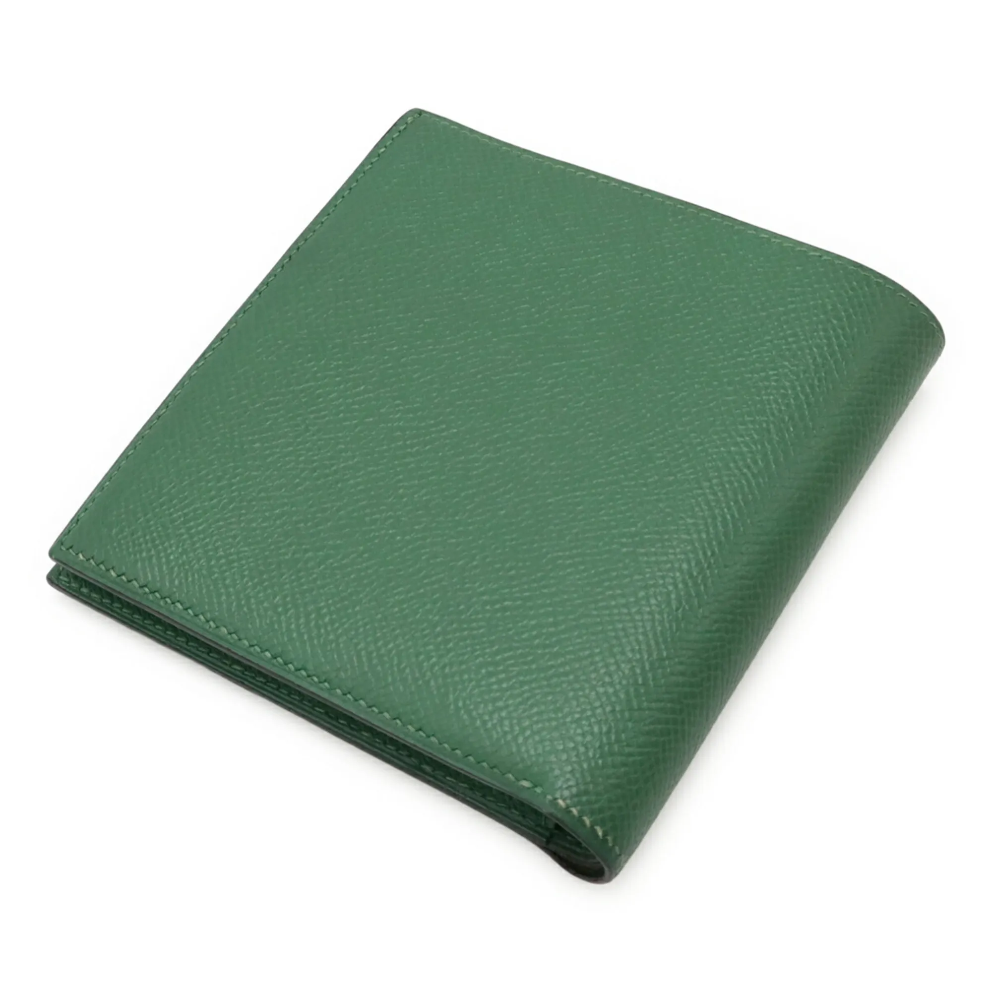 HERMES Green Leather Bamboo Wallet