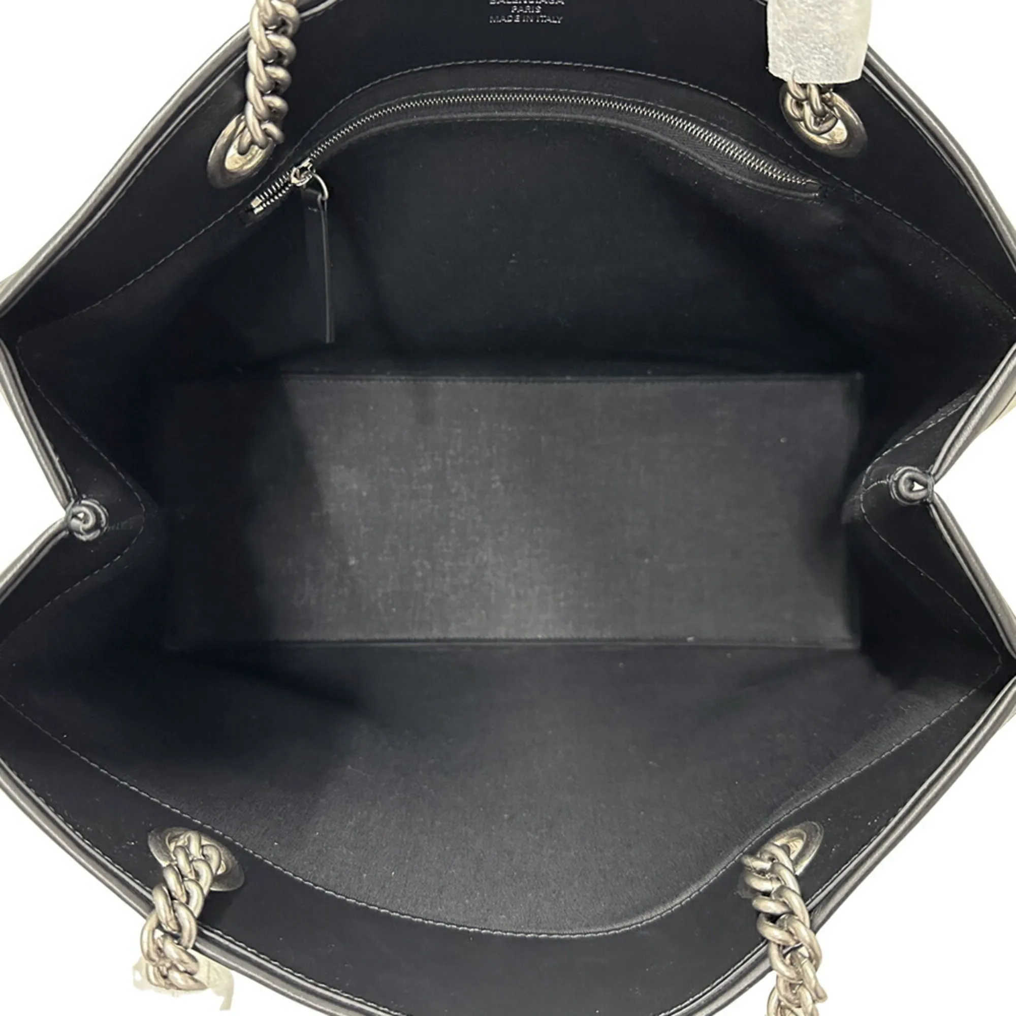 BALENCIAGA Black Leather Tote Bag