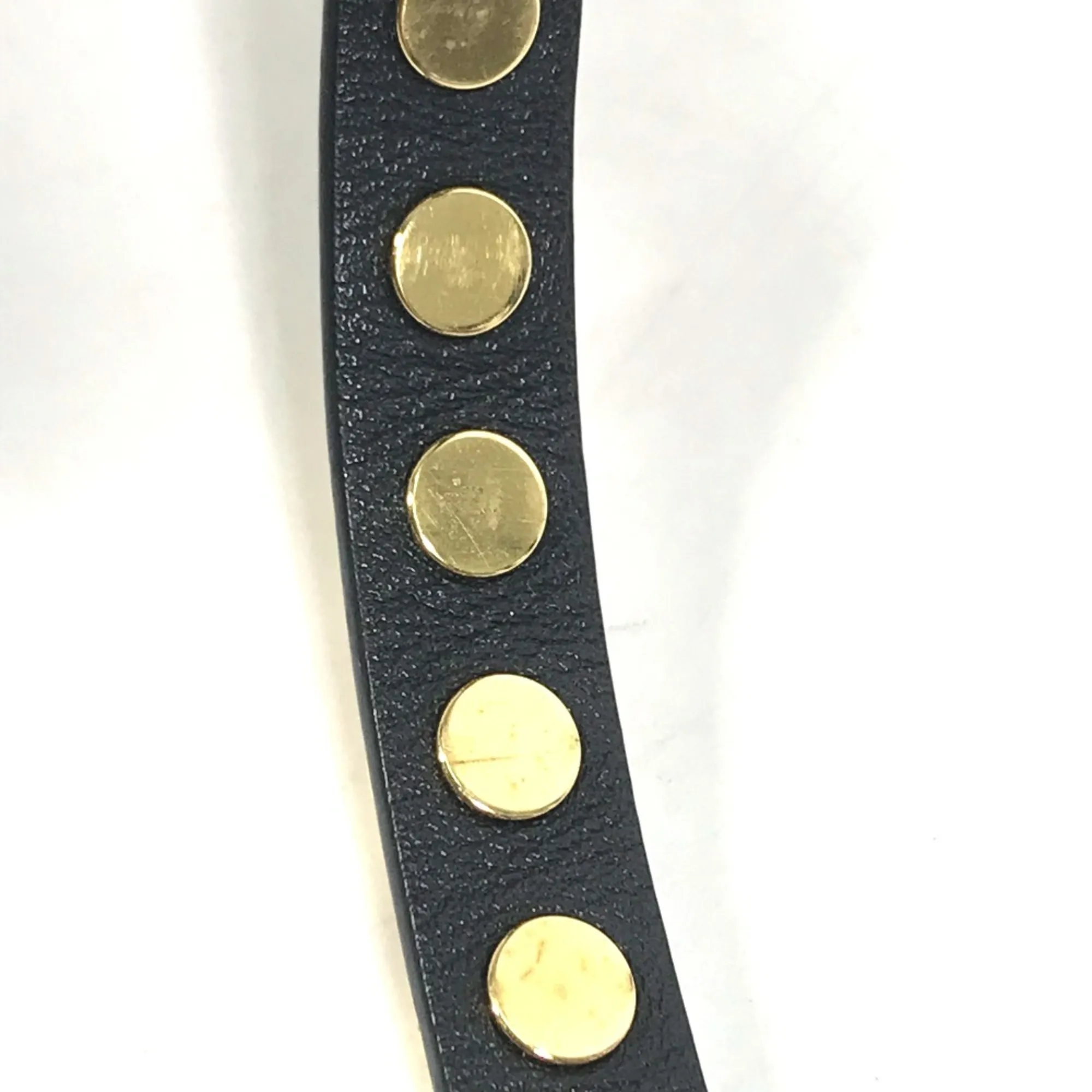 LOUIS VUITTON Black Monogram Leather Charm Bracelet