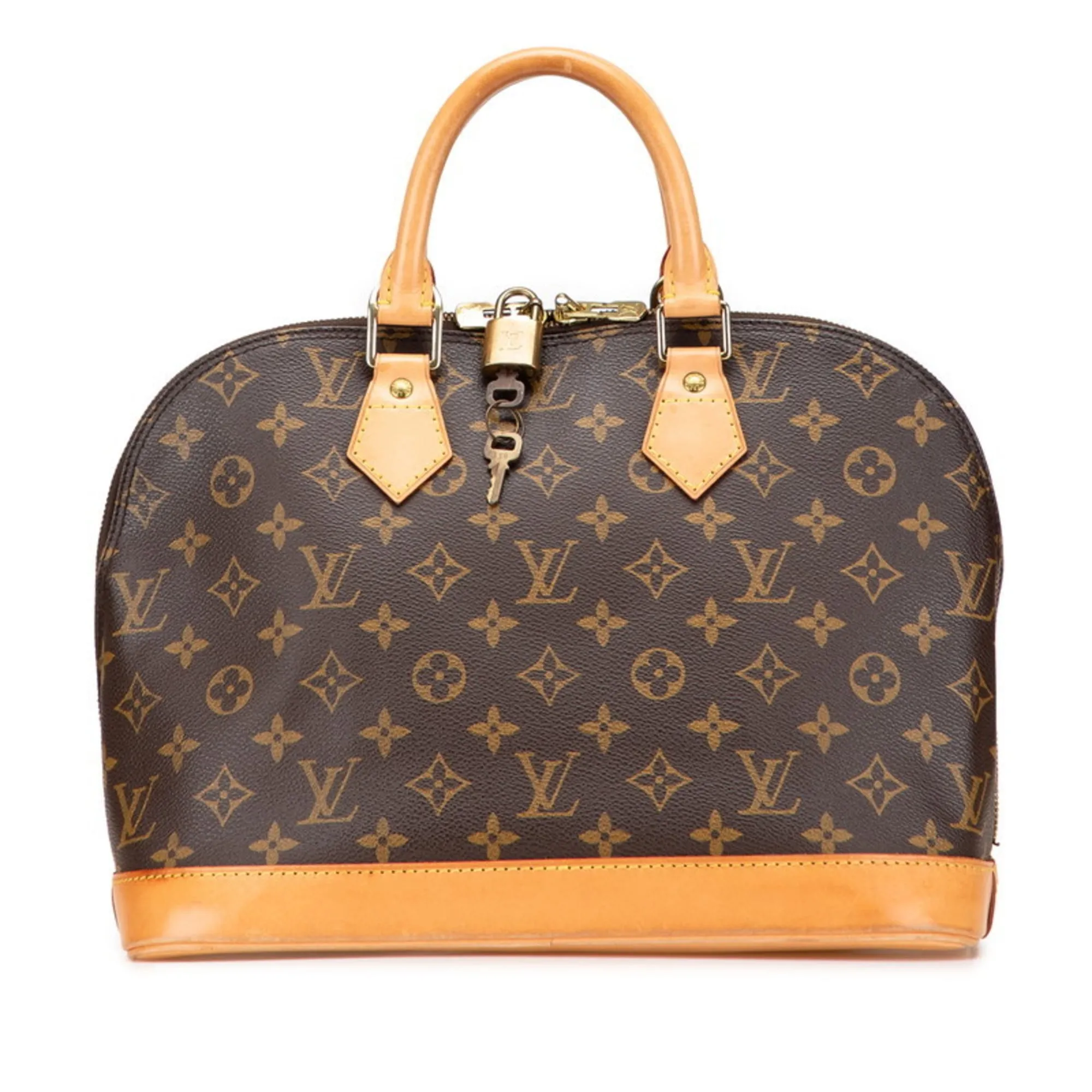 LOUIS VUITTON Brown Monogram Leather Alma Bag